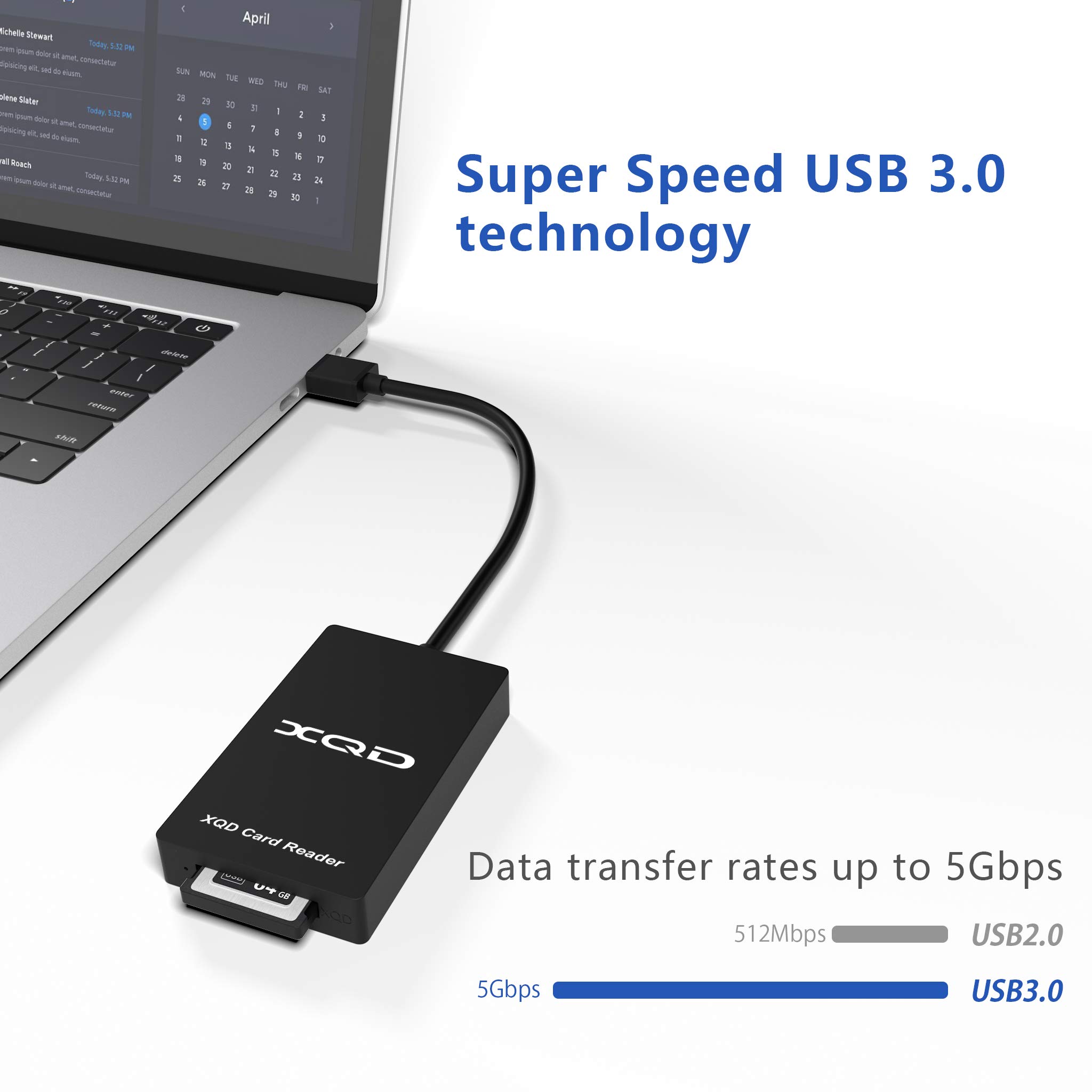CATECK Schede XQD serie M e G, lettore di schede per dispositivi USB 3.0 5 GB/s, compatibile con Mac OS e Windows