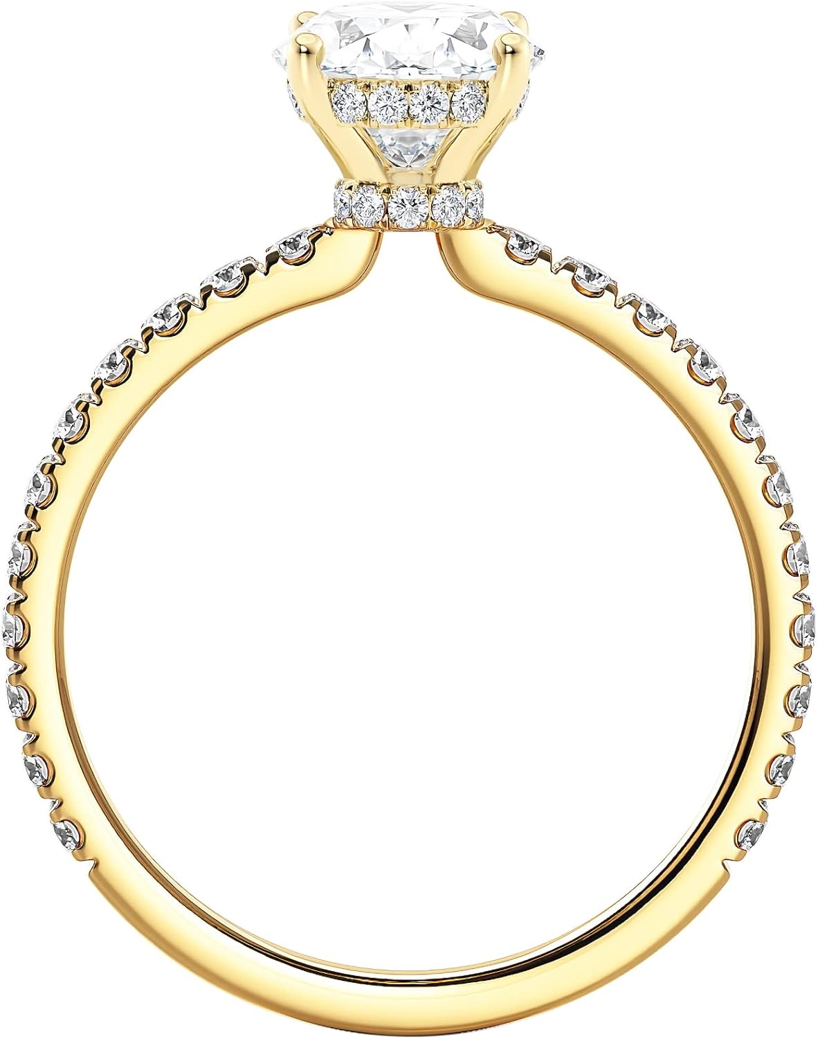 Diamond Wish IGI Certified 1 1/2 to 3 1/2 Carat Oval Lab Grown Diamond Ribbon Halo Engagement Ring for Women in 14k Gold w Side Stones (I-J/G-H, VS-SI, cttw) Anniversary Promise Ring Size 4 to 9