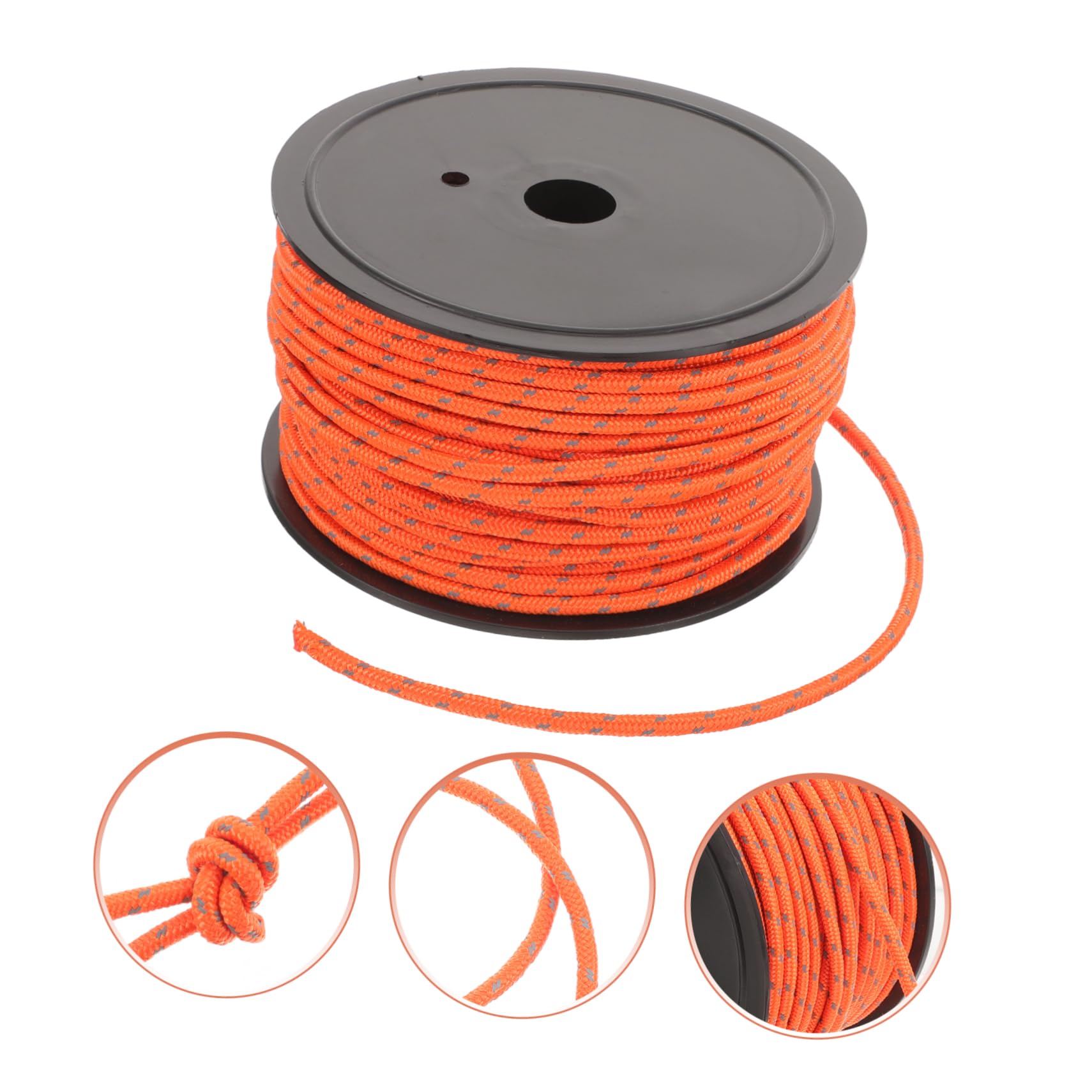TOYANDONA Corda Riflettente Fascia Riflettente per Tende da Campeggio 5mm X 50m in Nylon e Poliestere Facile da Montare e Smontare per Avventure Outdoor e Viaggi