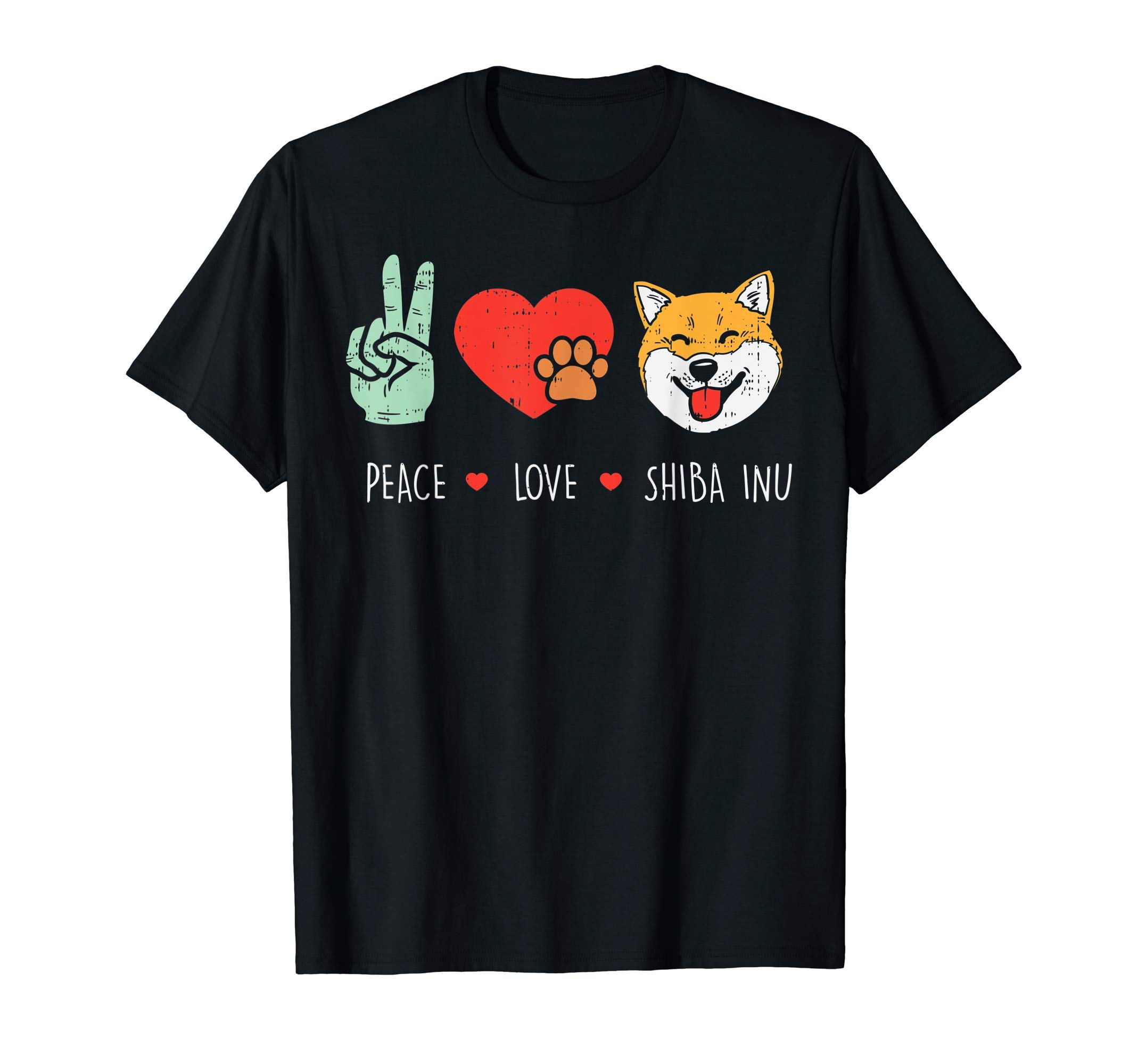 Peace Love Shiba Inu Cute Japanese Pet Dog Doge Meme Gift T-Shirt