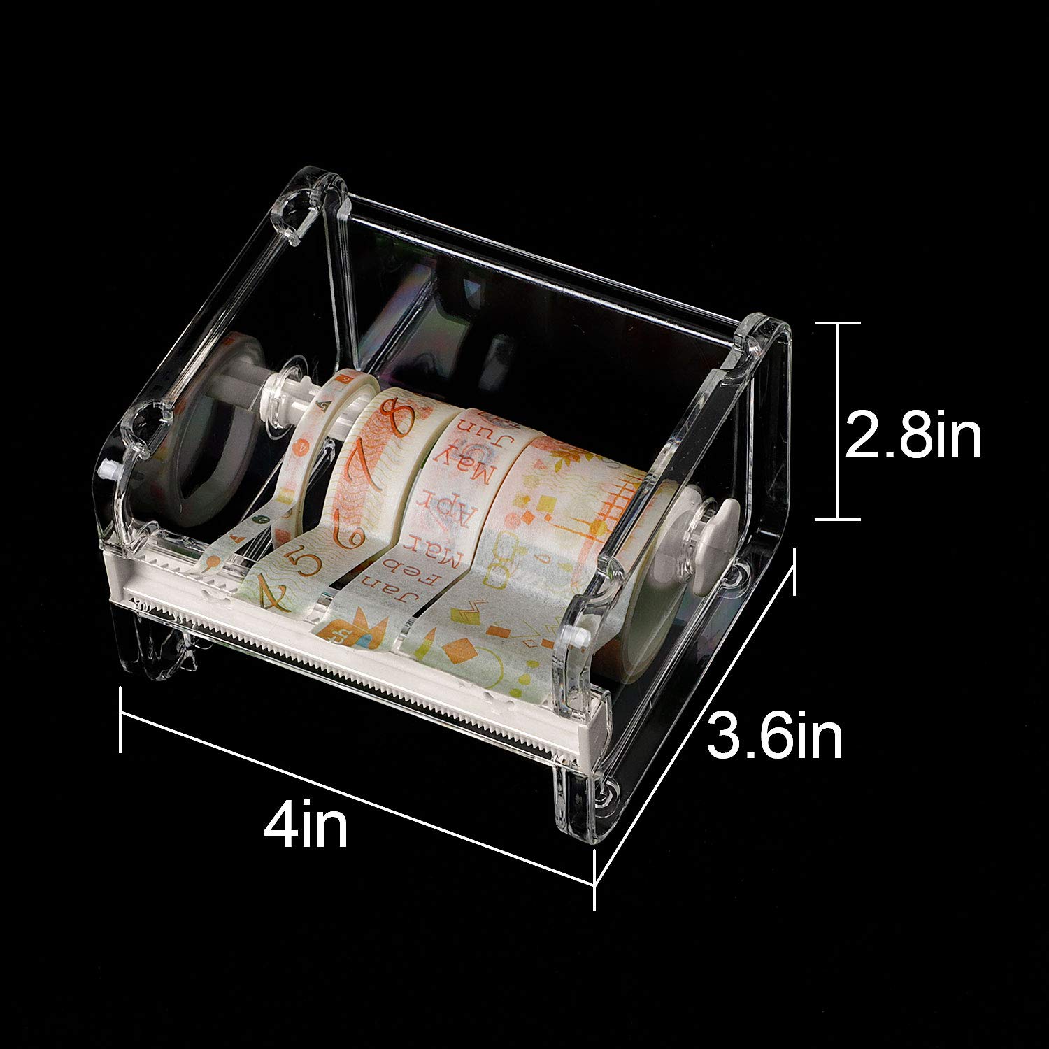 ZOENHOU 6 pz 10,8 x 7,6 x 6,8 cm Washi Tape Dispenser, nastro beige taglierina nastro trasparente titolare nastro adesivo desktop organizer fai da te adesivo Cutter Storage Box (senza nastri)