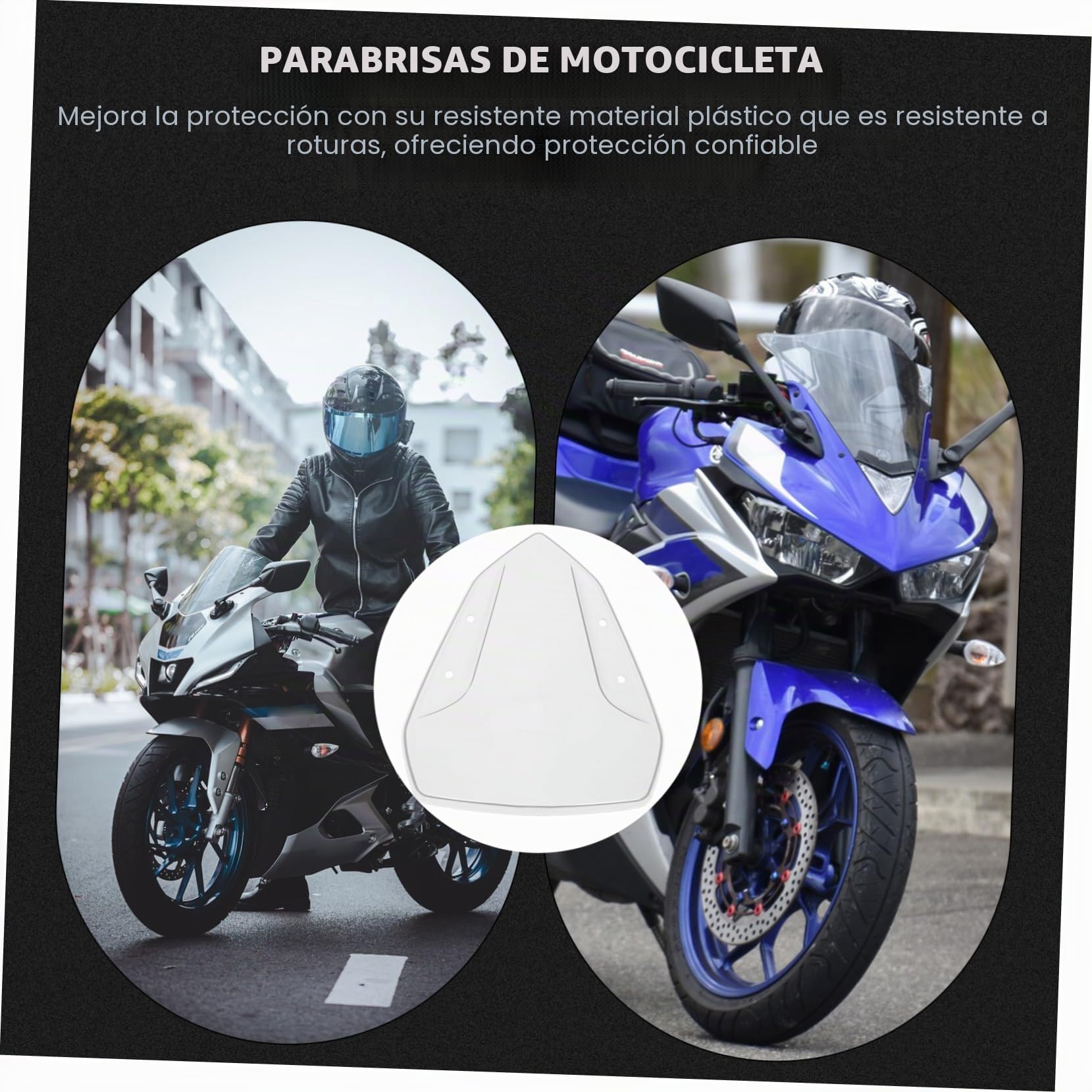 Ciieeo Parabrisas para Moto Transparente de Plástico Grande Compatible con Modelos Nvx155 y Aerox155, Repuesto Resistente para Motocicleta, Uso en Carretera y Lluvia