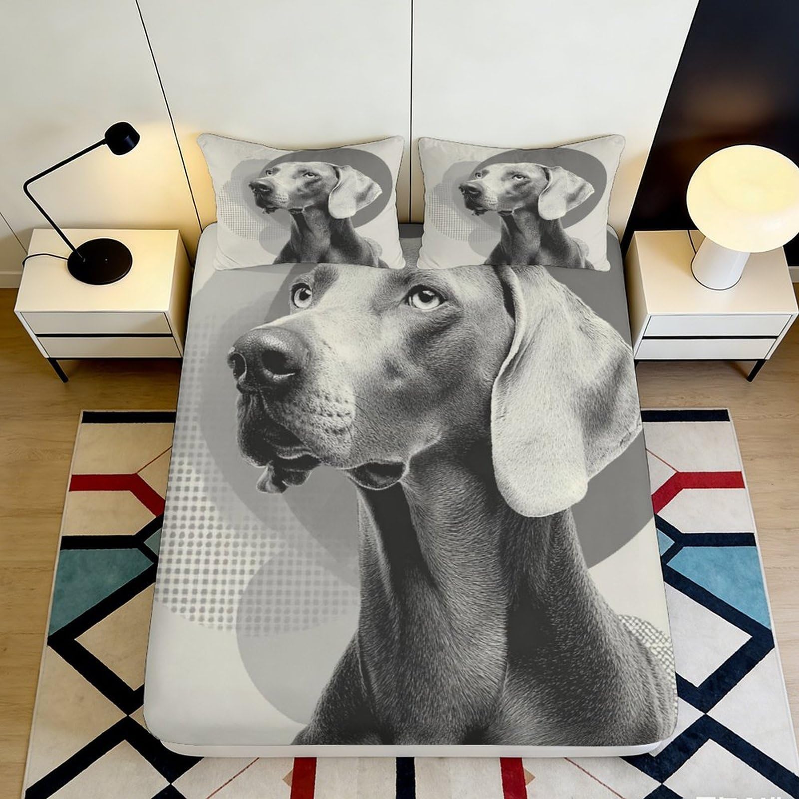 3D Printed Realistic Goat Portrait Fitted Sheet Microfiber Soft Bed Cover for Bedroom Dorm Mattress Decor 90x200x25cm