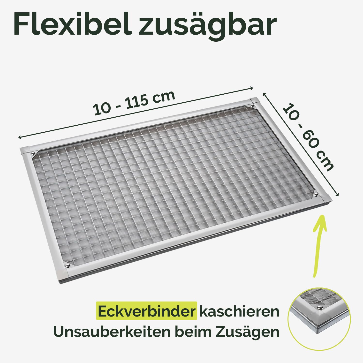 Nematek Lichtschachtabdeckung Light - hochwertige Kellerschachtabdeckung in 60 x 115 cm - Lichtschachtabdeckung Edelstahl - effektiv gegen Schmutz & Insekten