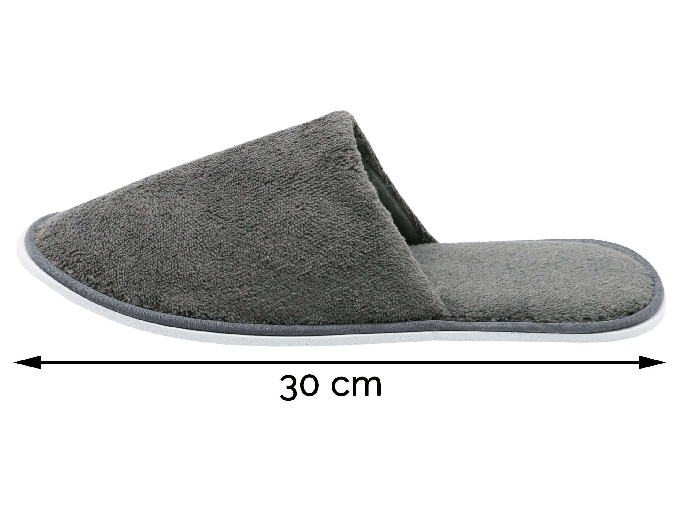 ZOLLNER 10 Paar Einwegslipper Gästehausschuh - Frottierslipper für Reise, Spa, Sauna und Zuhause - rutschhemmende Sohle - geschlossene Spitze - Einheitsgröße - Hotelqualität, 386