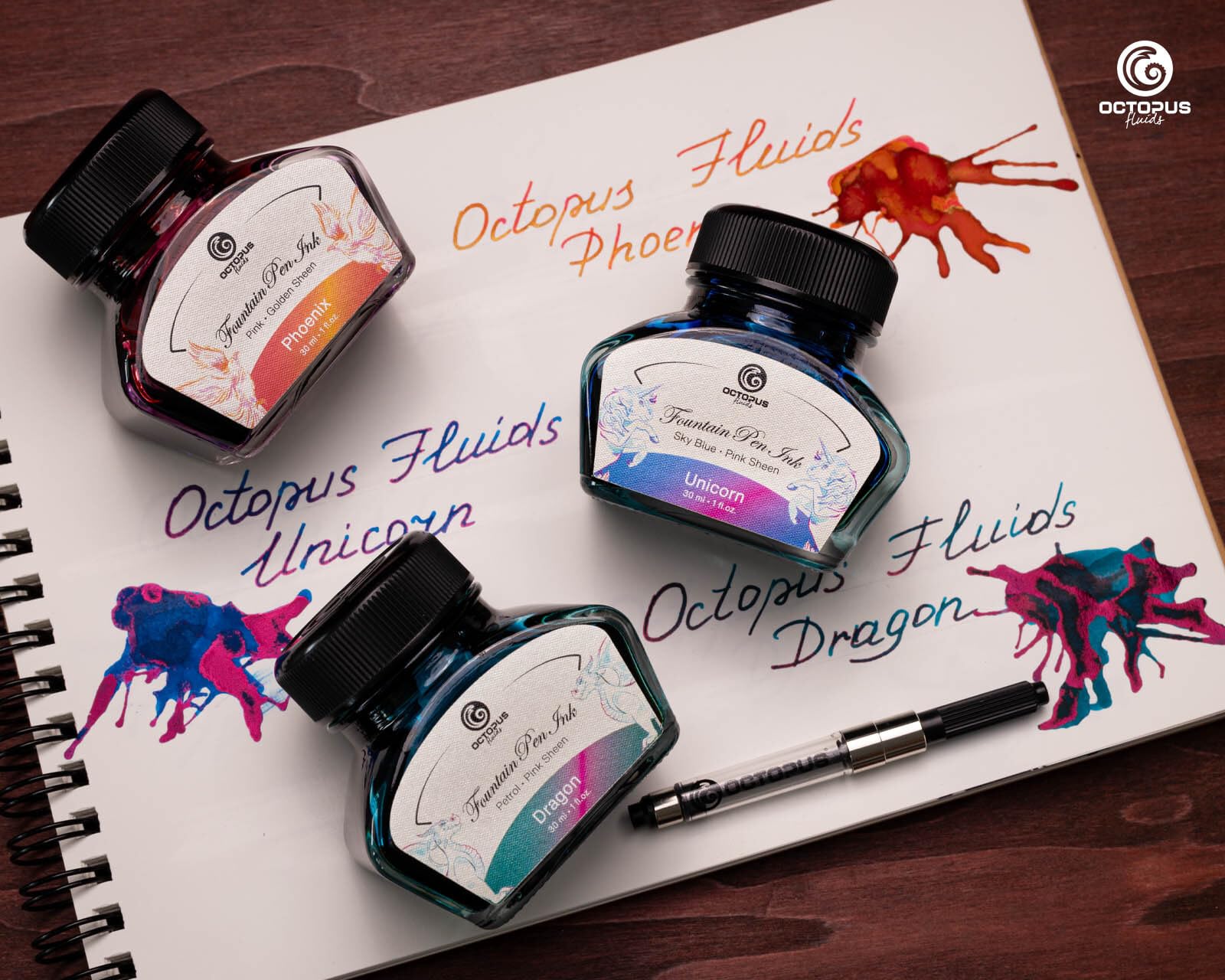 Octopus Fluids Sheen-Tinten Set LEGEND mit Konverter, 3 x 30 ml