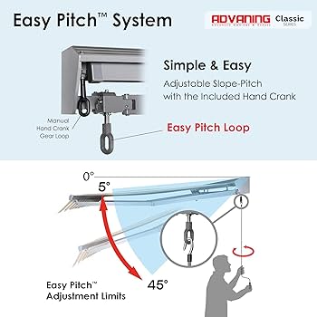 ANGLE10 （WH-AG10-BK） Amazon.com : ADVANING Classic Series 13'X10' Electric Retractable