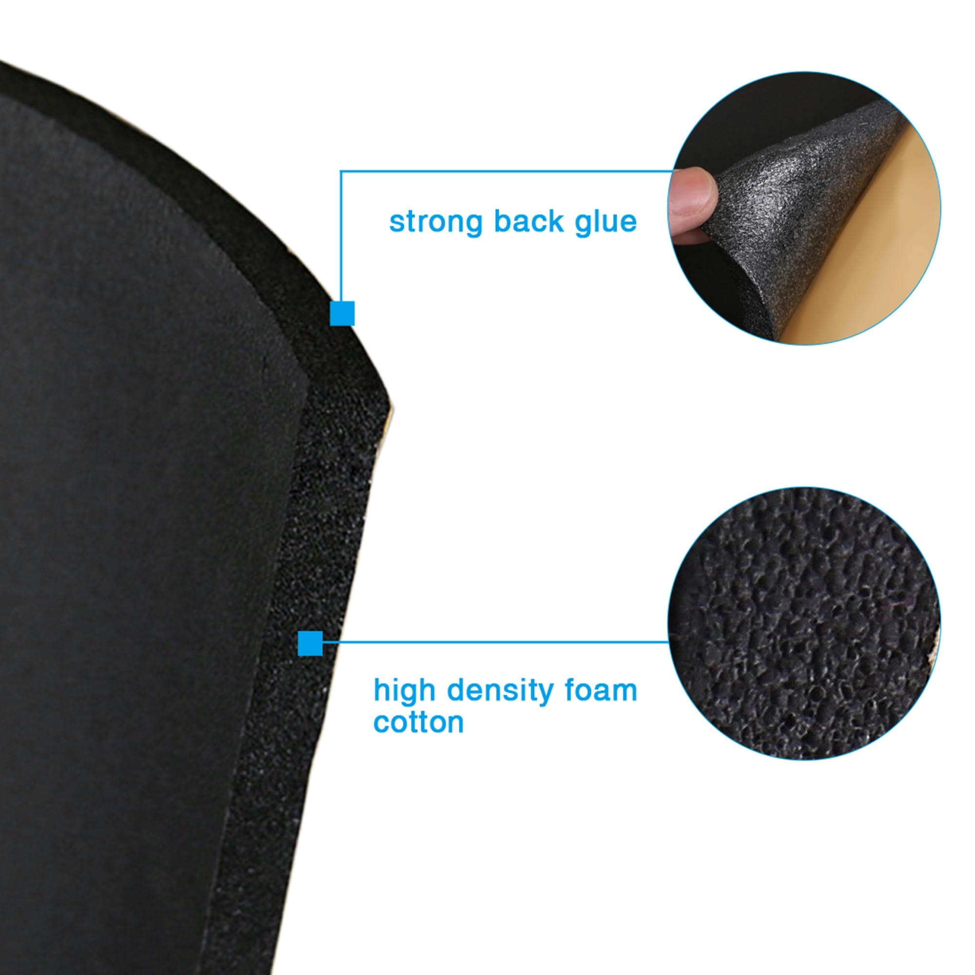 sourcing map 300cmX100cm Aislante Térmico Insonorizante Negro Forro Papel Adhesivo 8mm De Espesor Espuma Aislante Acústico Insonorización Coche