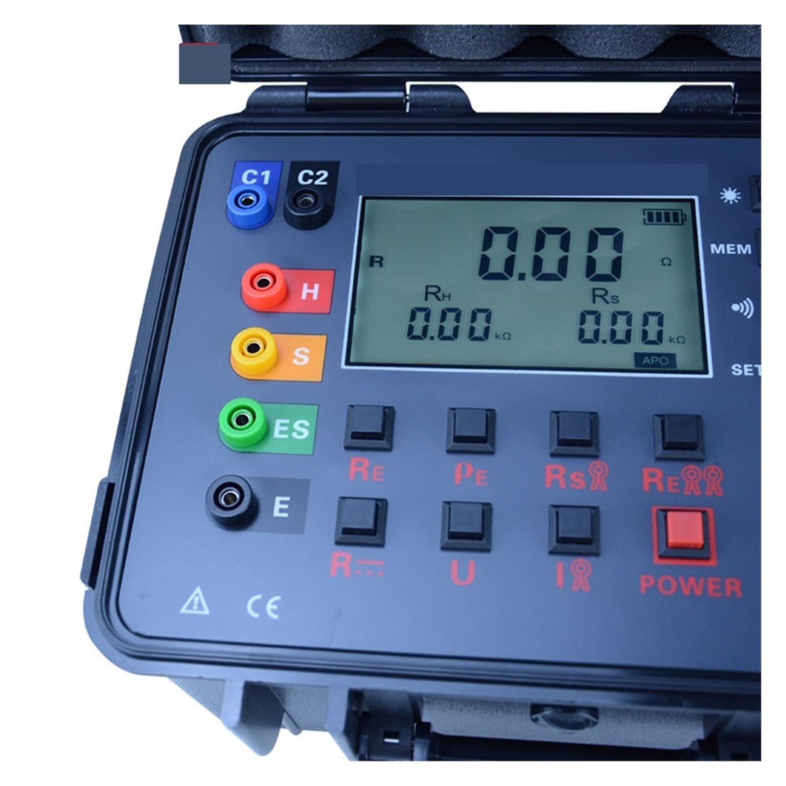 Morsetto Amperometrico Per Terra – Tester Resistenza Di Terra Digitale Portatile Con Display LCD E Archiviazione Dati – Scatola Alluminio - 3