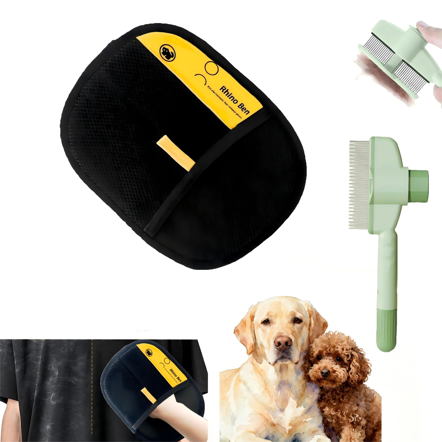 EVIMAR Pet Hair Remover Gloves for Dogs and Cats Electrostatic Grooming Gloves for Furniture Car, Couch & Carpet