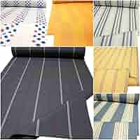 TOLKO Markisenstoff Meterware - Premium UV-Schutz, Wasserdicht & Langlebig (Weiß-Gelb, 120cm Breit)