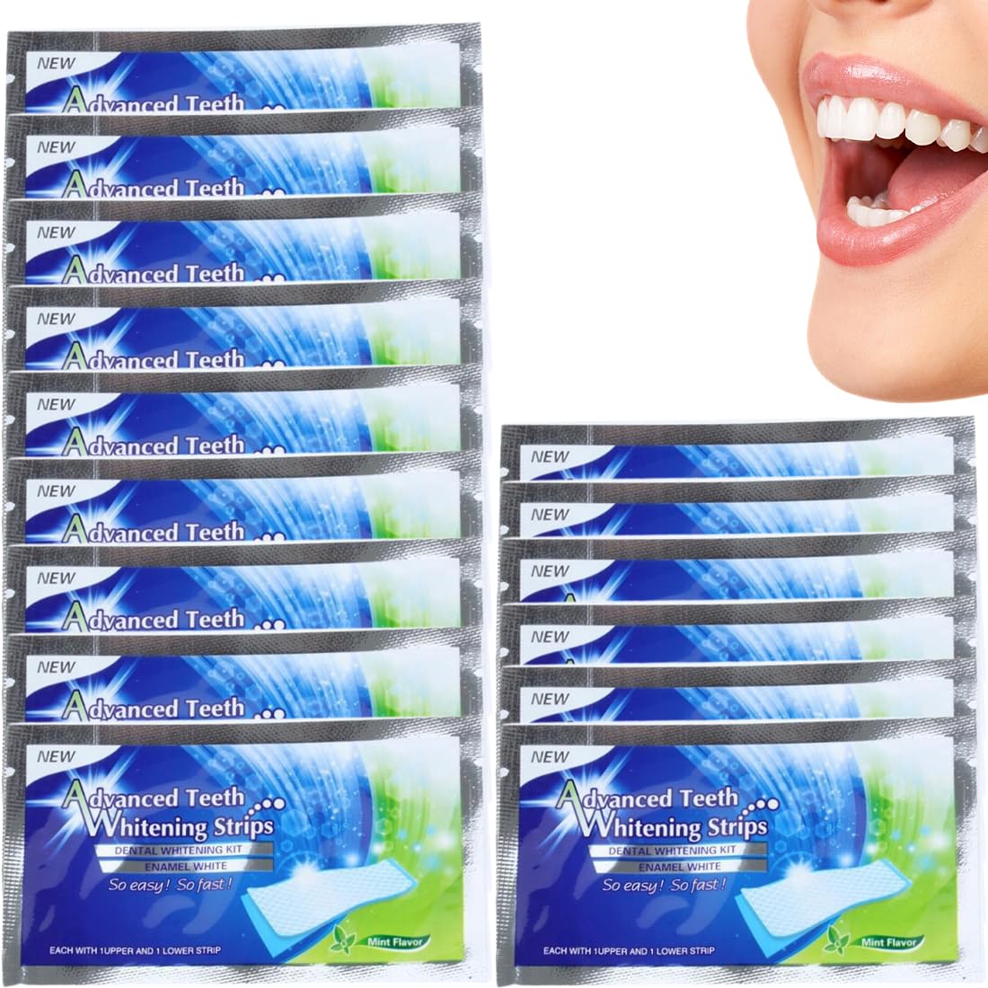 28 Strisce Sbiancanti Denti Professionale, Sbiancamento Denti Professionale, Strips Whitening per Sbiancamento, Delicate e Rapide, Rimuove le Macchie Profonde