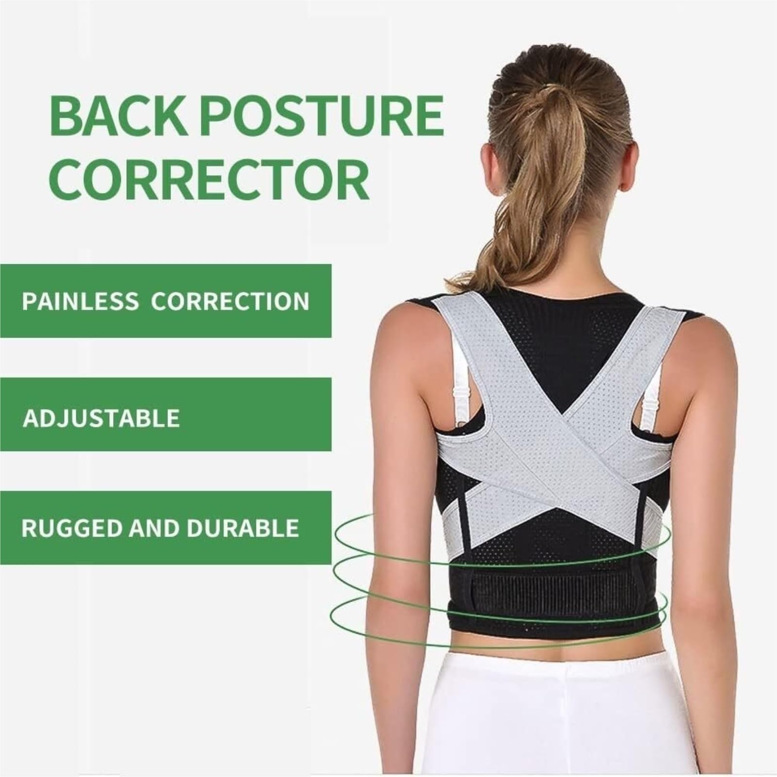 Faja Lumbar Corrector De Postura De Espalda Completa, Corsé, Soporte Lumbar para Hombros, Clavícula Y Columna Vertebral, Entrenador De Postura De Cintura Ajustable Cinturón Apoyo Lumbar(S)