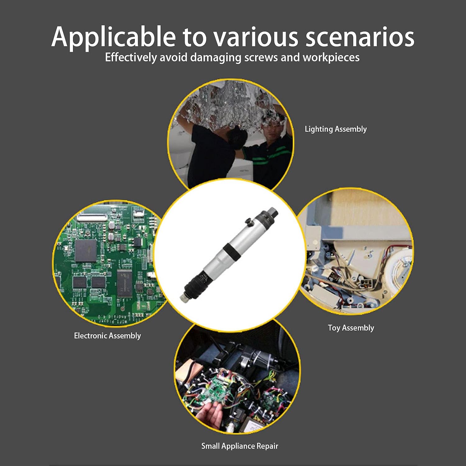 Electric KP 833k, Pneumatic Straight Handle, Preset Torsion for Safe Operation, Alloy Steel Material, Suitable for Electrical Circuit Boards and Home Appliance Repairs (Japanese Style)