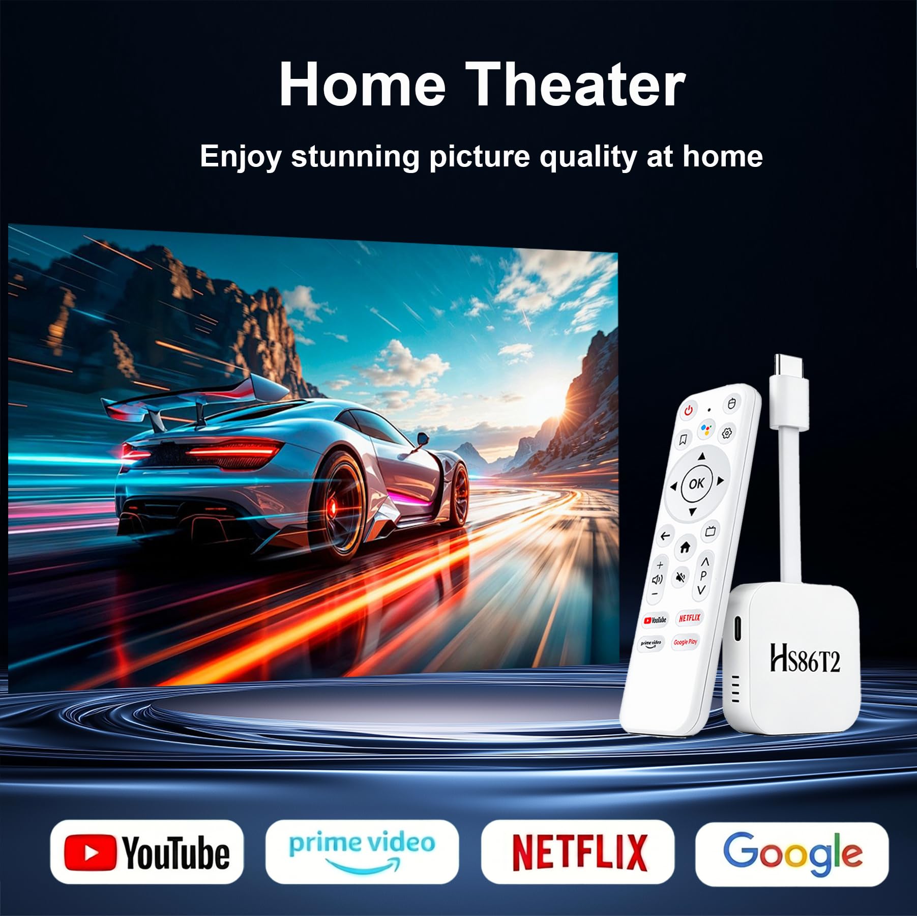 Smart TV Stick Android 14.0 2026 4K @60fps Ultra HD TV Stick Android Box 2GB RAM 16GB ROM RK3518 Processore Dual WiFi 6 2.4G/5G BT5 HDR10+ USB2.0 HDMI 2.0 con Bluetooth Voice Remote