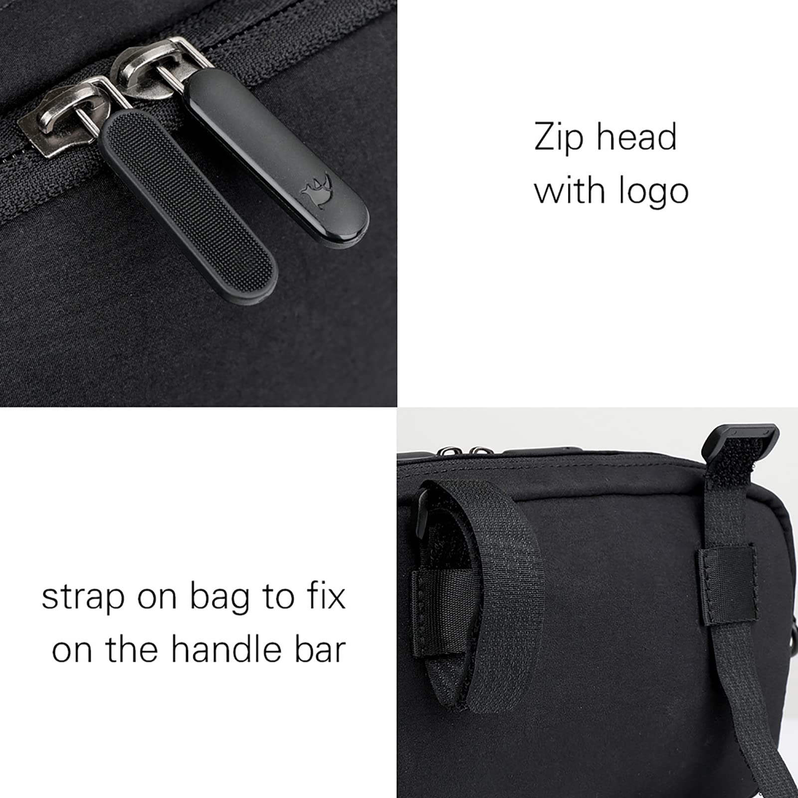 Bolsa de Manillar de Bicicleta Bolsa de Bicicleta de Poliéster Impermeable Multifuncional Bolsa de Almacenamiento de Bolsa de Tubo Superior con Correa de Hombro Extraíble