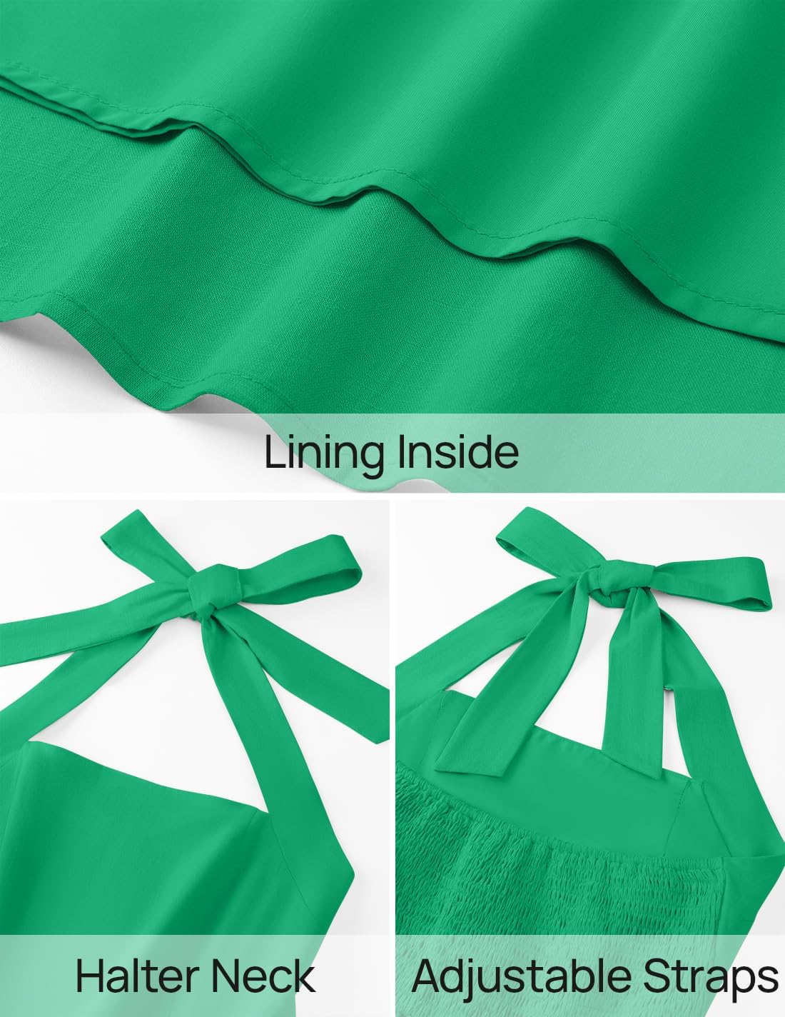 ZESICA Women's Summer Sleeveless Halter Midi Dress 2026 Off Shoulder High Waist Flowy Beach Wedding Guest Long Dresses - Image 7