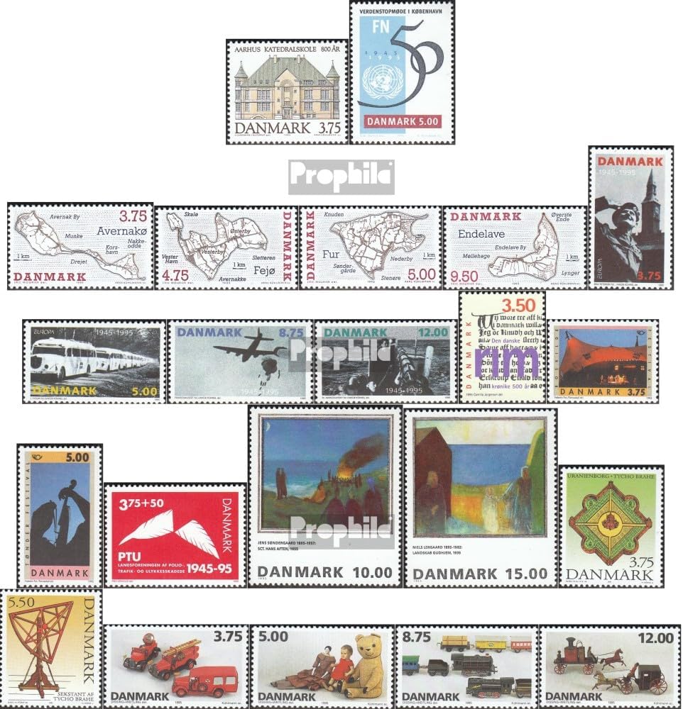 Denmark 1094-1115 (Complete.Issue.) Volume 1995 completeett unmounted Mint/Never hinged ** MNH 1995 KathedralschUle, Paintings, Islands U. (Stamps for Collectors)