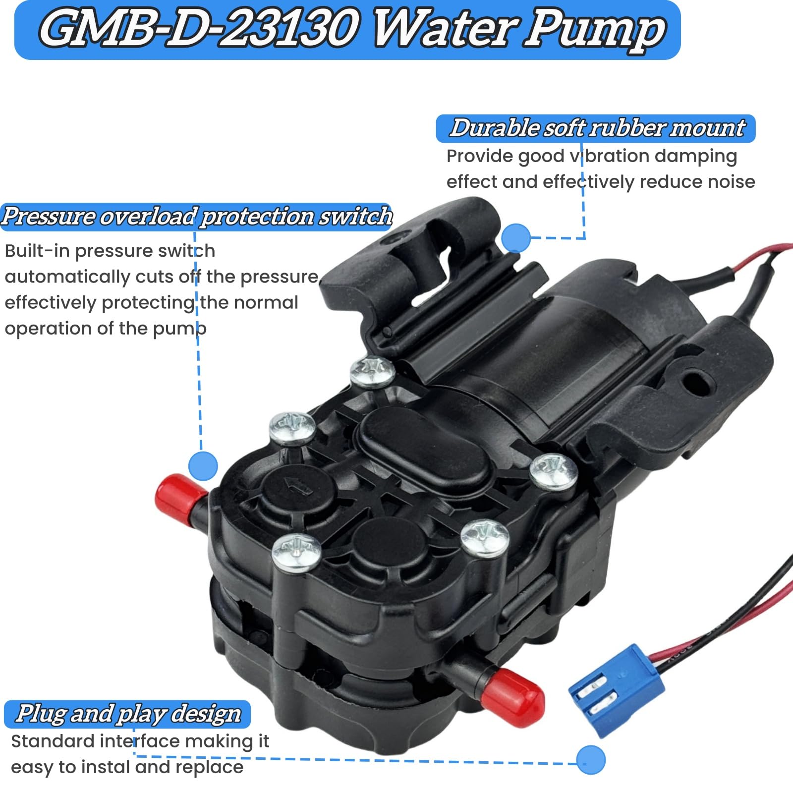 GMB-D-23130 1,2 l/min Dozownik Wody Pompa Wody Kompatybilny z Midea Avalon Primo Brio Dozownik chłodnicy wody butelkowanej z dolnym ładowaniem zastępuje DP005A2 DC 12 V