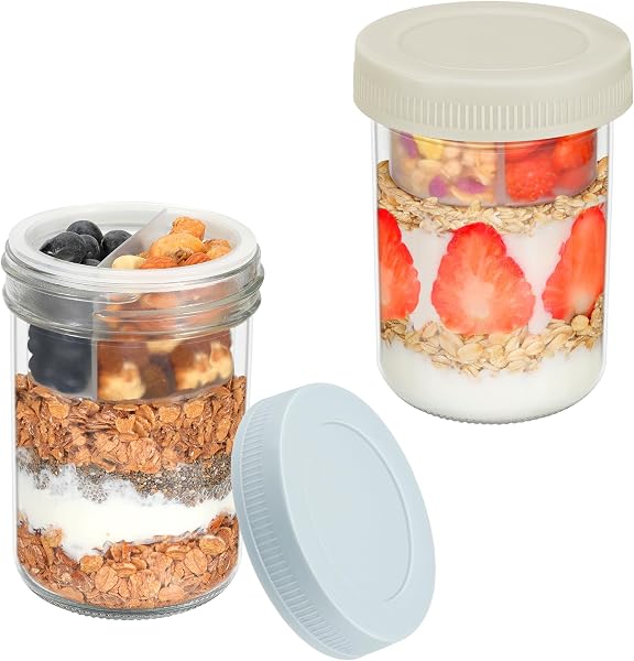 Xyptorix 16 oz Wide Mouth Mason Jars with Airtight Lids-Overnight Oats Containers