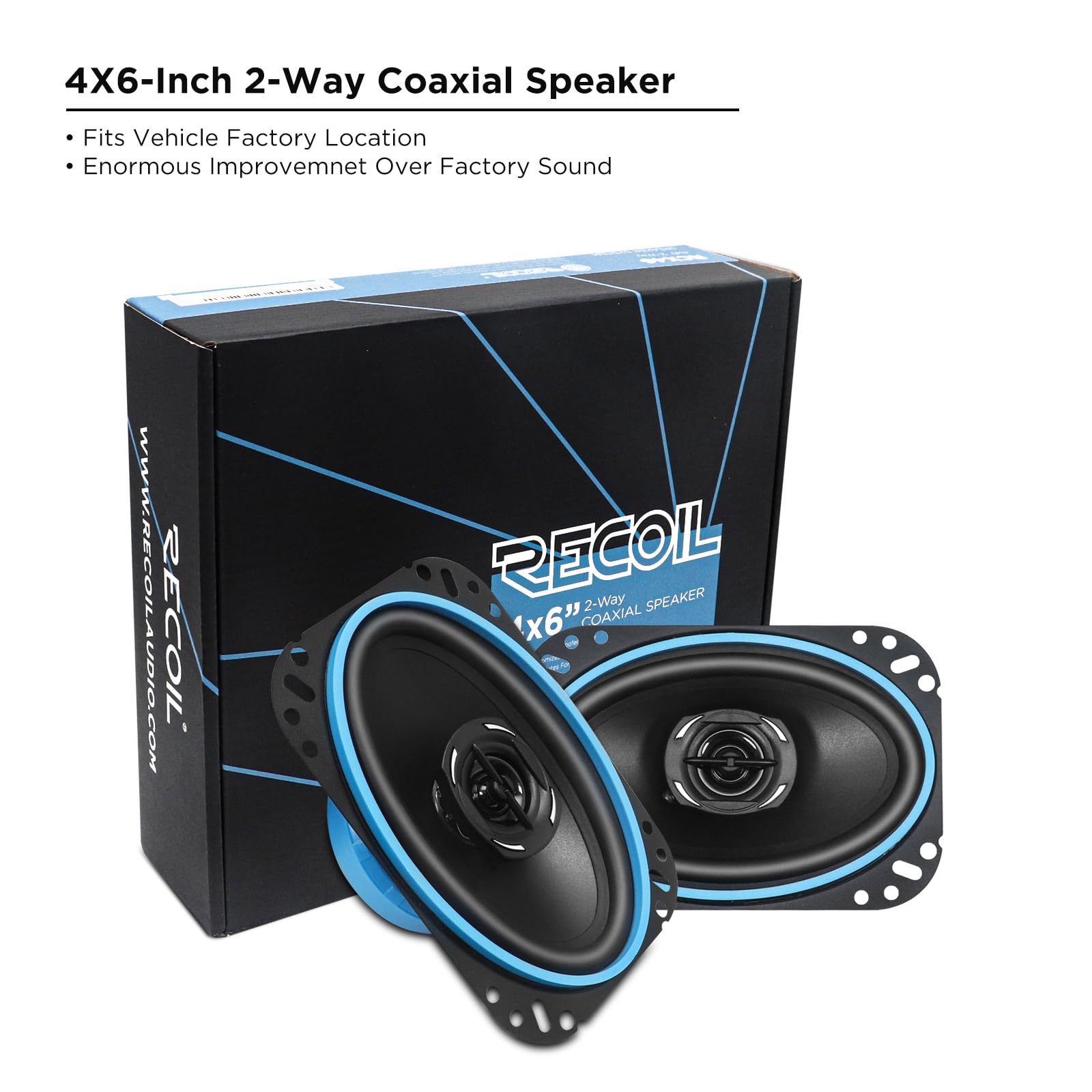 RECOIL RCX-46 Altavoces Coaxiales Coche 2 Vías 10x15cm (4x6) Par