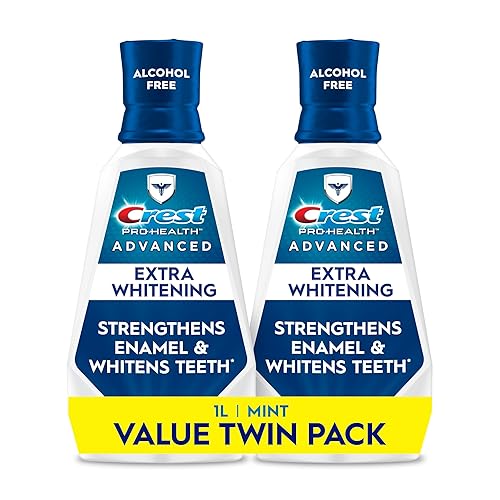 Crest Pro-Health - Enjuague bucal avanzado, sin alcohol, blanqueamiento adicional, sabor a menta energizante, 2 x 32.0 fl oz (32 fl oz)