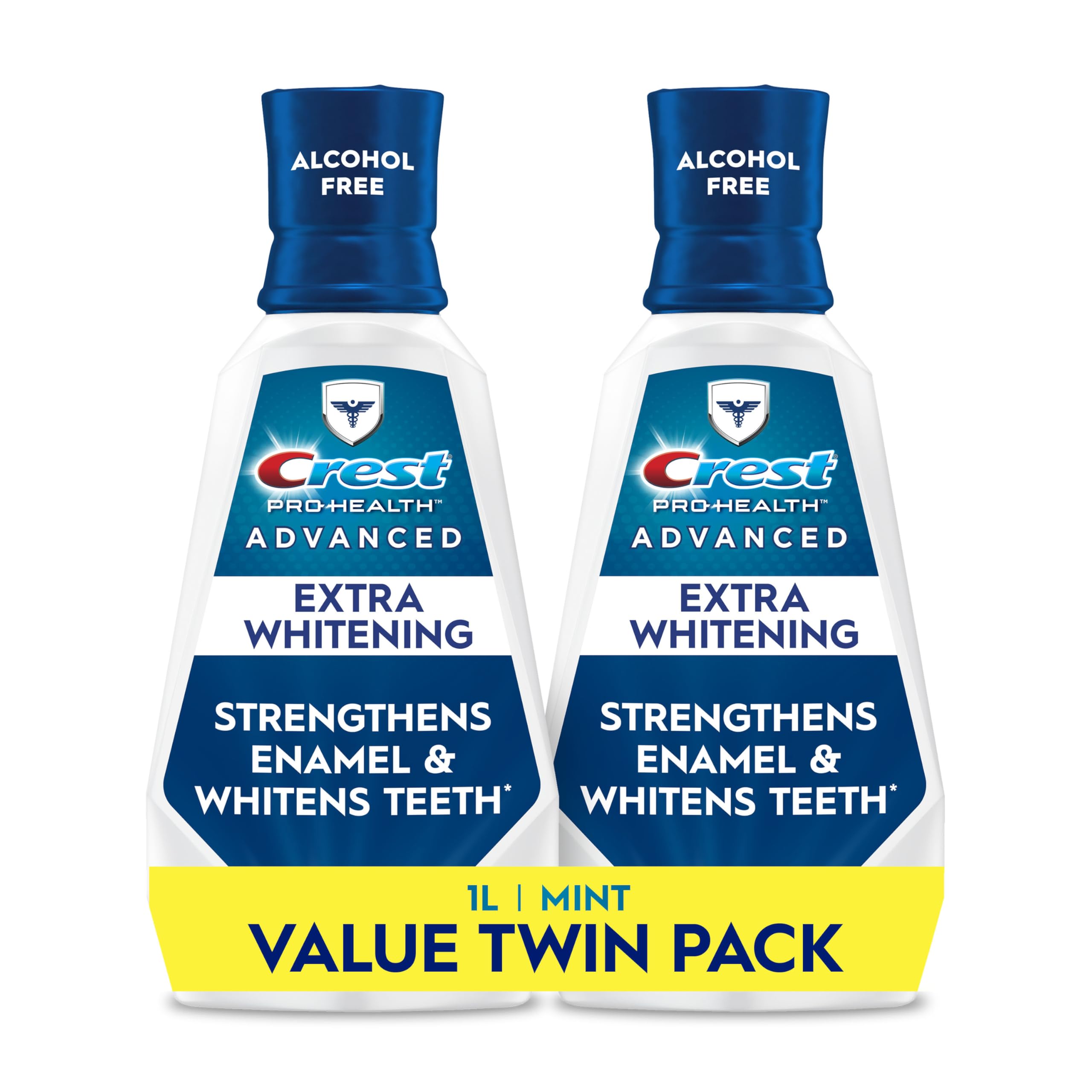 Crest Pro-Health Advanced Mouthwash, Alcohol Free, Extra Whitening, Energizing Mint Flavor, 2x946mL (32 fl oz)