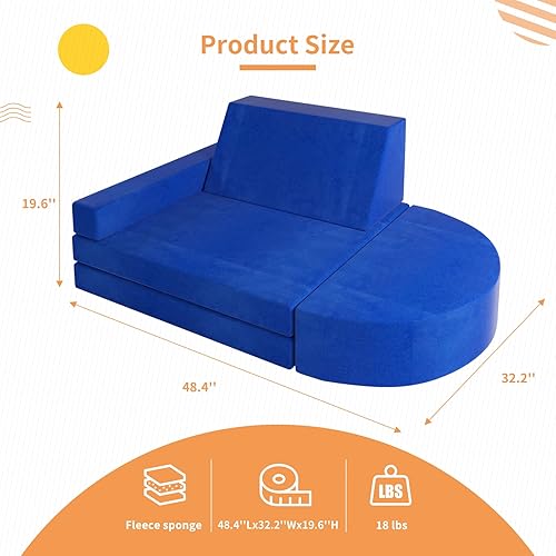 Miniatura 7 de linor Sofá infantil para niños pequeños se puede utilizar en el dormitorio, sala de juegos, jardín de infantes, sofá de juego de 5 piezas para niños