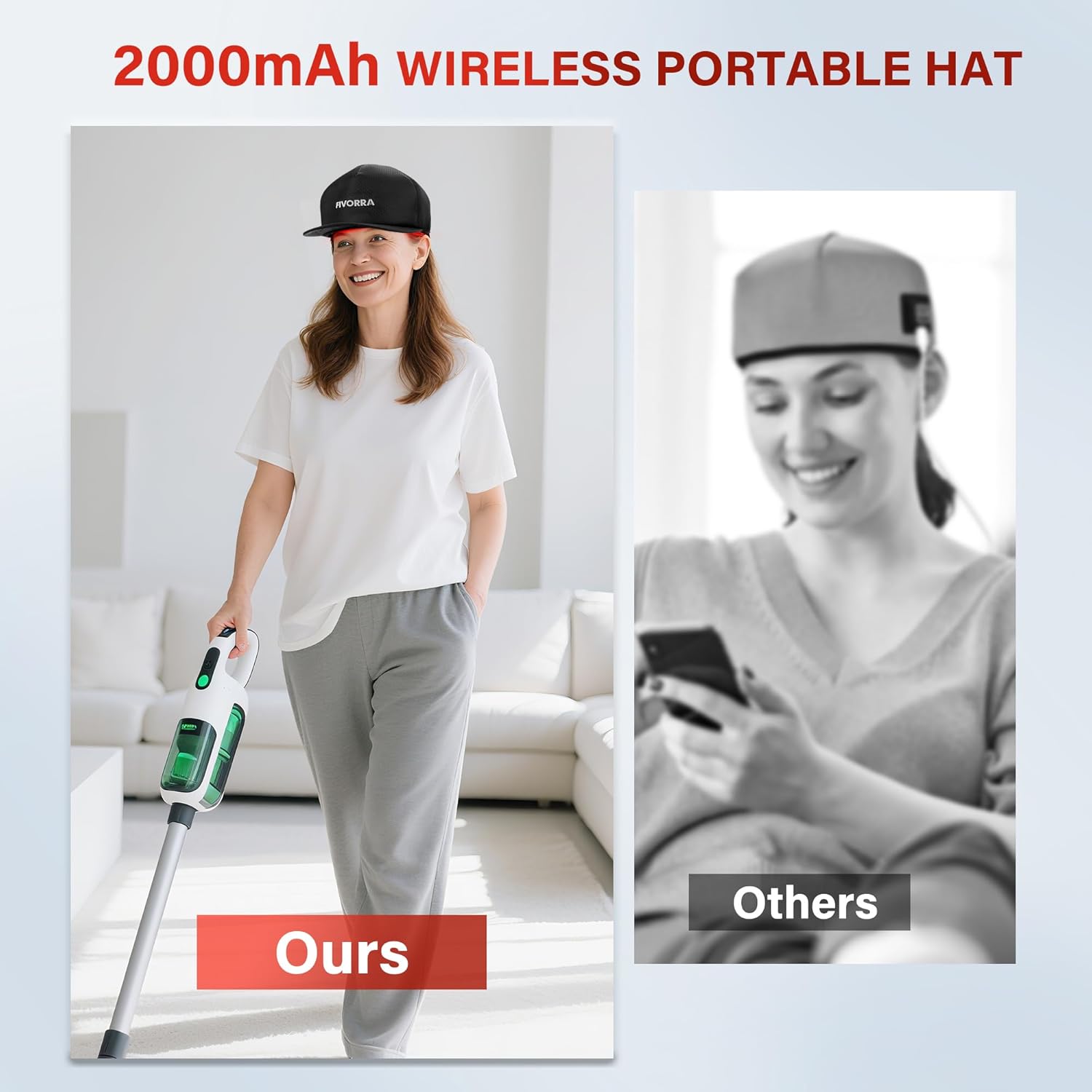 Red Cap Cordless Red Hat, Adjustable Size