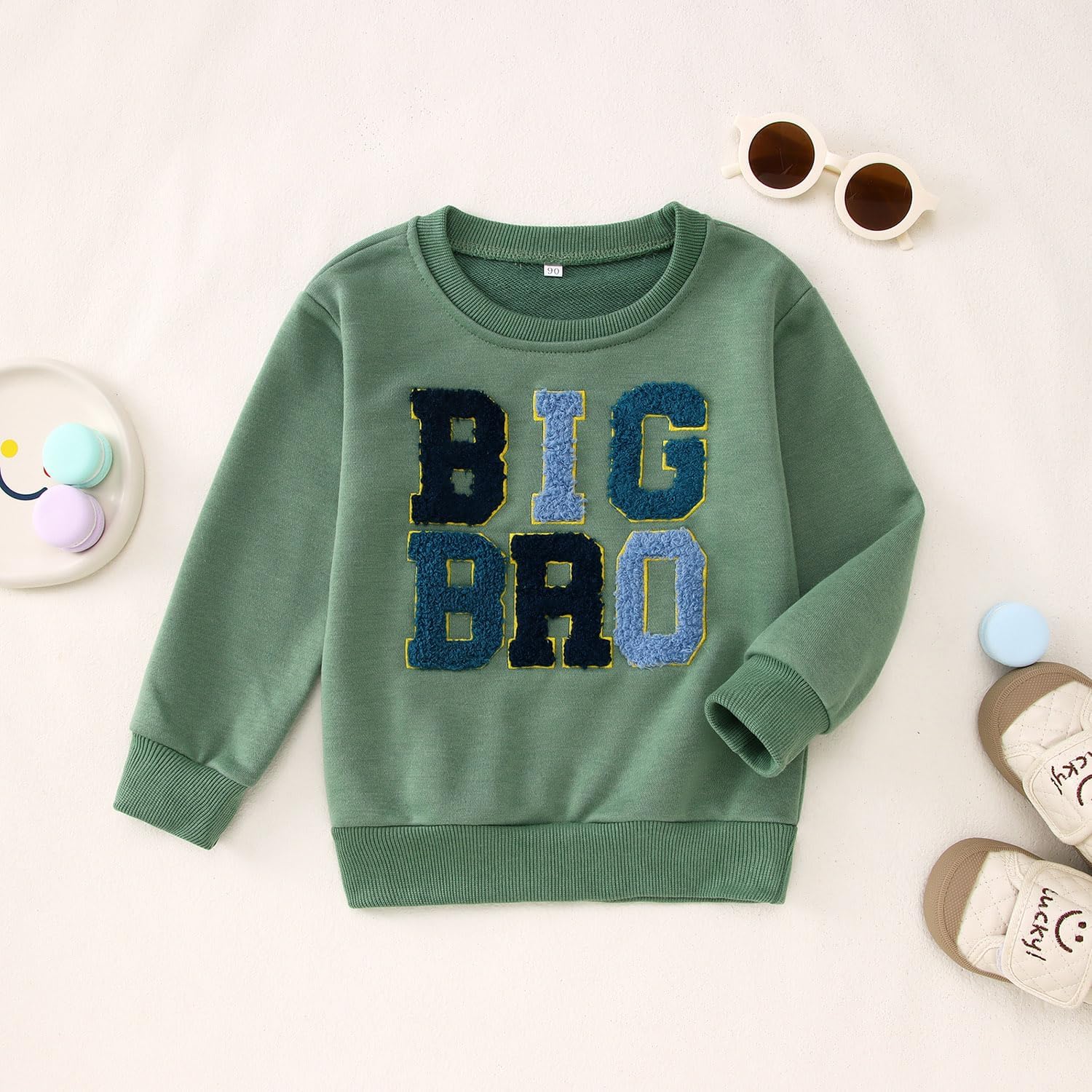 Big Brother Sweatshirt Toddler Boy Big Bro Chenille Patch Embroidered Pullover Announcement Long Sleeve Shirt Fall Tops - Image 5