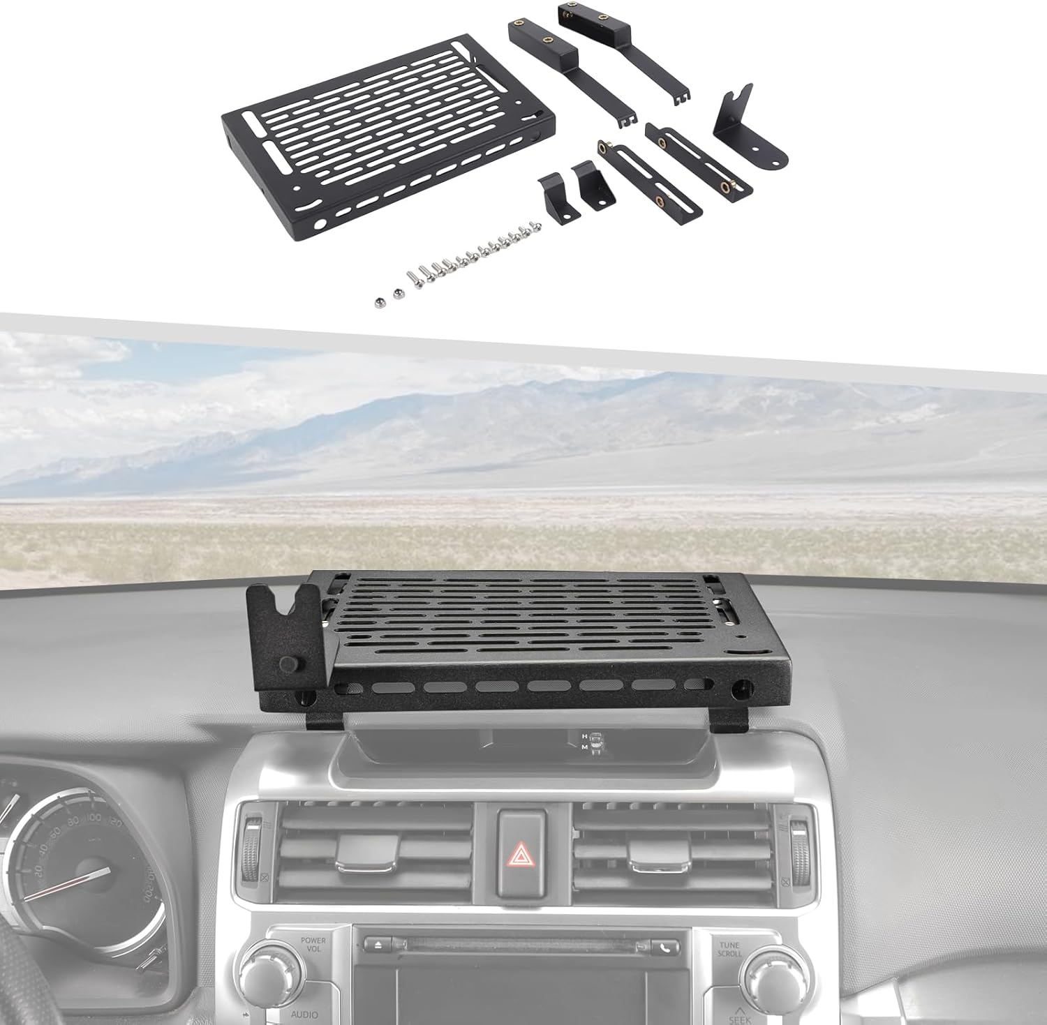 Jimen Fit for Toyota 4Runner 2010-2023, Dash Mount Holder Bracket for Cell Phone, Radio & Other Devices