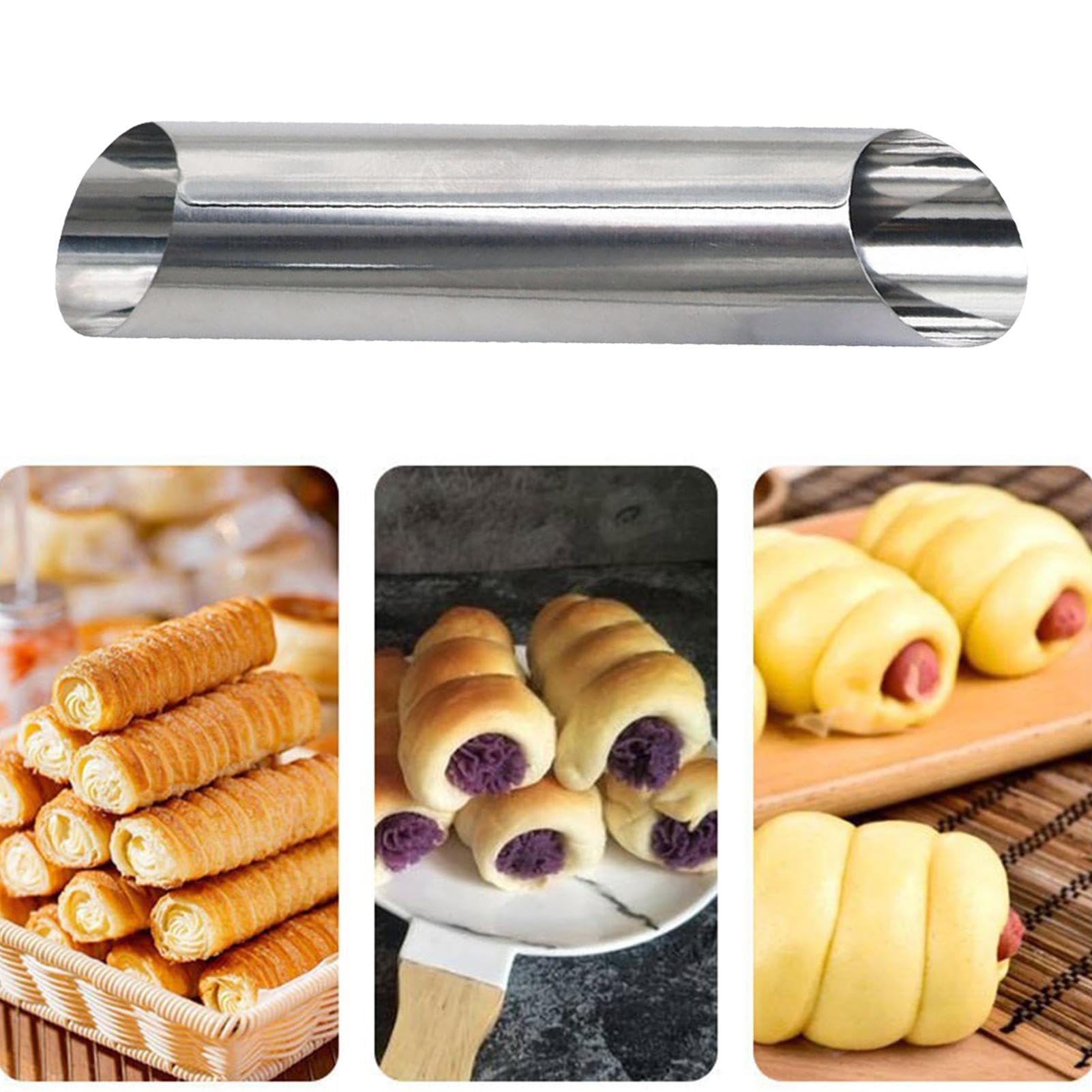 XNRCCTOF Stampi Per Cannoli 20 Pezzi Formine Per Cannoli Stampo Forma Per Cannoli Stampo Per Cannoli Coni Per Cannoli Coni Per Pasta Sfoglia Per Torte Di Pasticceria Gelato Alla Crema, Argento