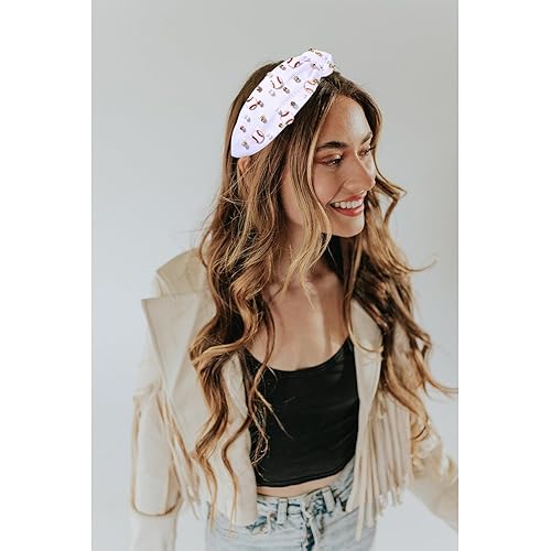 Miniatura 7 de Diadema de béisbol para mujer, accesorios de béisbol, diadema anudada con perlas de cristal, diadema adornada, diadema con nudo superior ancho,