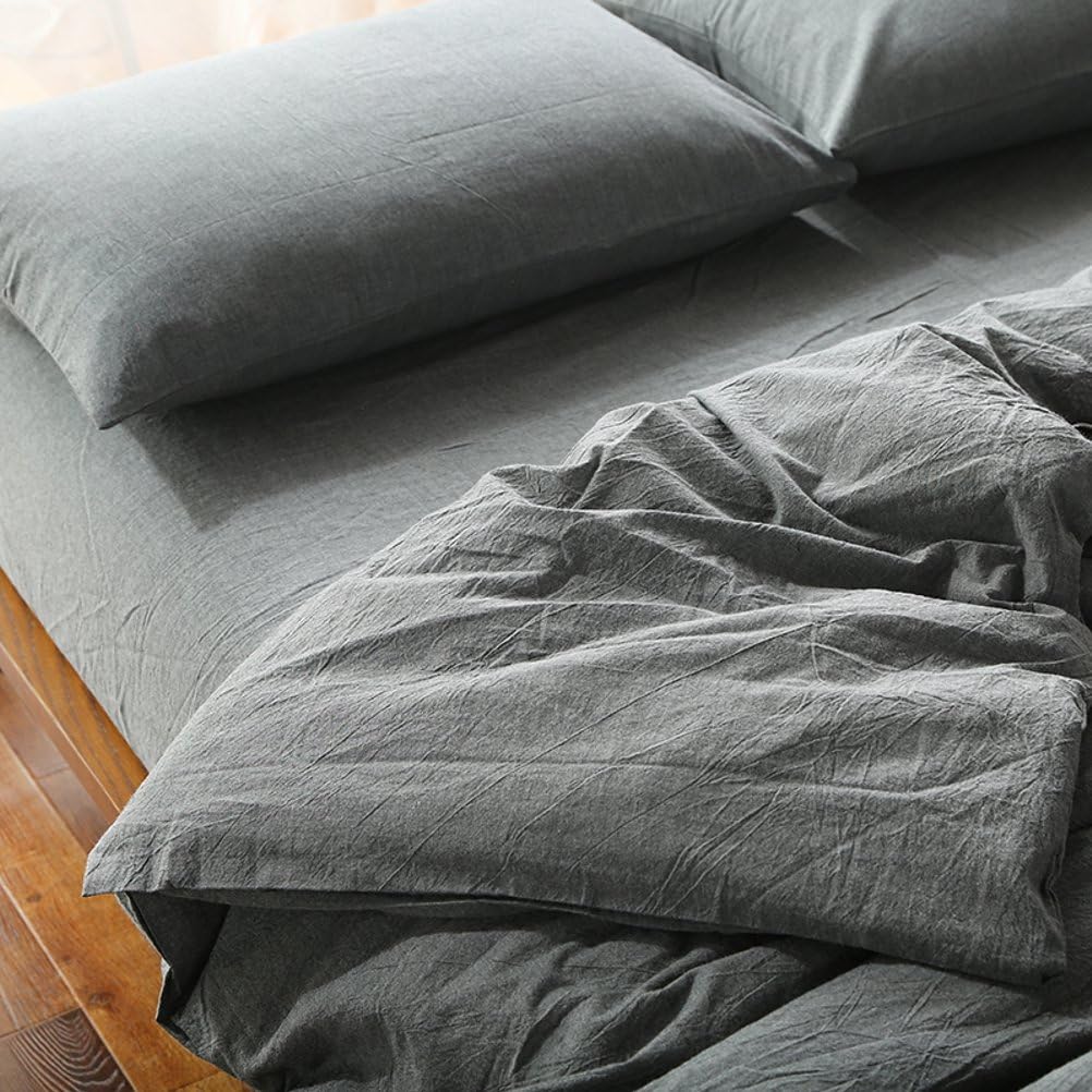 Tесh Dеаlѕ 🔥 Eikei Washed Cotton Chambray Duvet Cover Solid Color Casual Modern Style Bedding Set Relaxed Soft Feel Natural Wrinkled Look (King, Charcoal) Authеntіс Crаzу Dеаlѕ Eikei Washed Cotton Chambray Duvet Cover Solid Color Casual Modern Style Bedding Set Relaxed Soft Feel Natural Wrinkled Look (King, Charcoal)