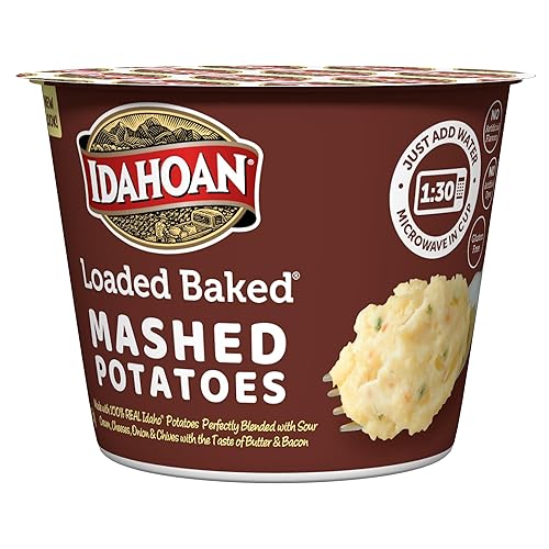 Idahoan Loaded Baked Mashed Potatoes Cup, 100% Real Idaho® Potatoes,
