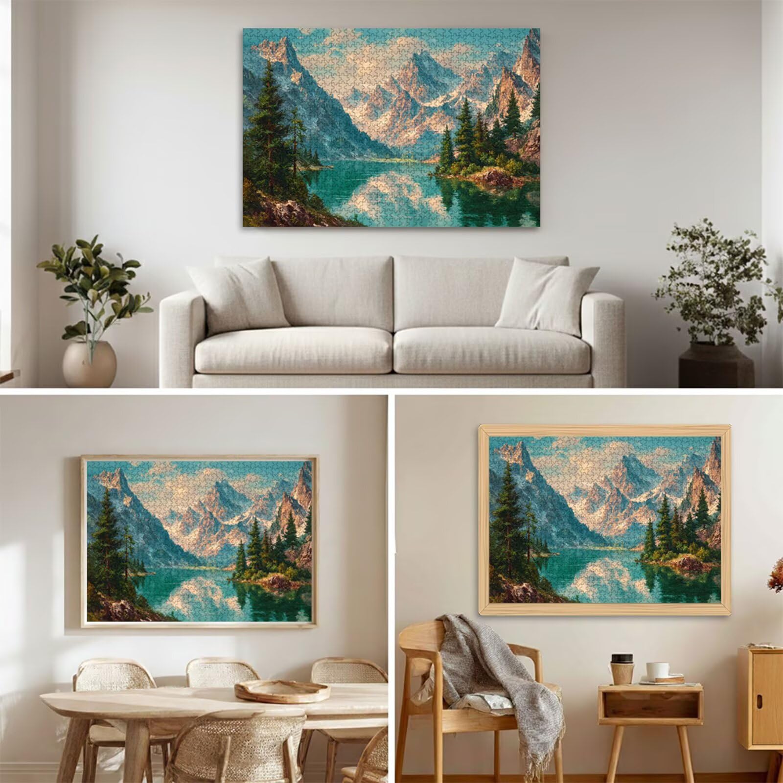 Puzzle 2000 elementów - Jezioro i góry - Trwałe drewniane puzzle z literami na odwrocie - 70 x 100 cm - Kreatywne hobby bez kurzu - Artykuł kolekcjonerski i 14 lat w ponad P3#248