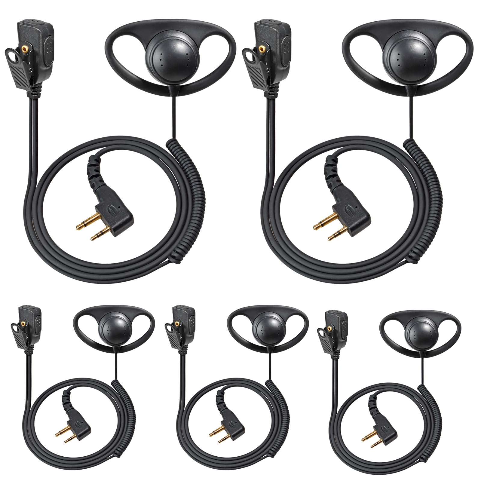 HYSHIKRA Micrófono Auricular Forma en D Compatible con Midland G7 Pro G8 G9 Pro M24 M24 Plus M48 M99 G6 XT G7 XTR | Supervisión de Seguridad Softair (1, Forma de D) — view 13
