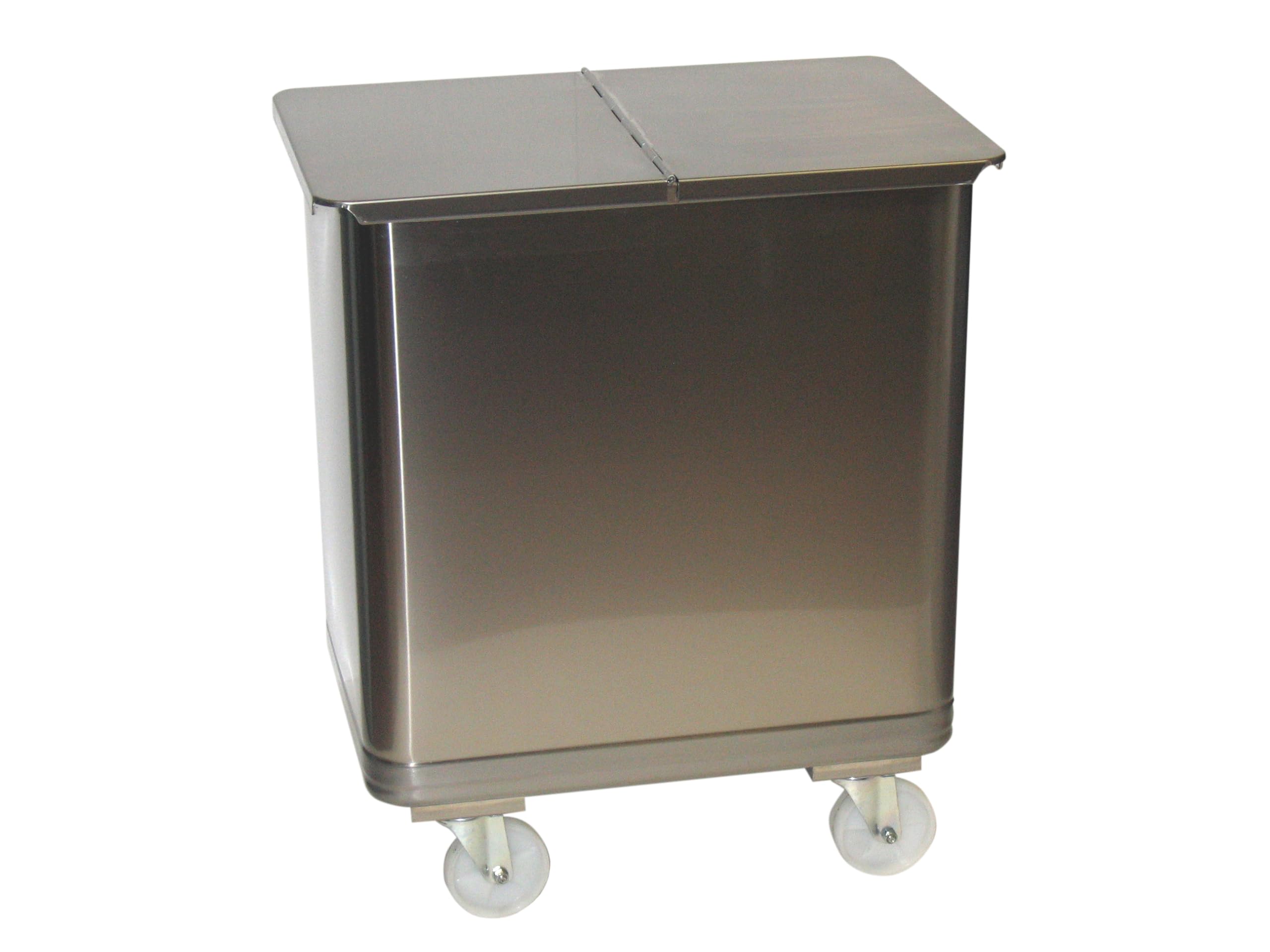 Generisch Mobiler Vorratsbehälter auf Rollen aus Edelstahl (135 Liter - 39,5 x 70 x 72,5 cm)