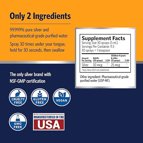 Miniatura 2 de Sovereign Silver Hidrosol bioactivo de plata 10 PPM Spray de rociado agradable. , Silver_60CS10, 1, 1