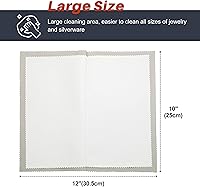 Vista 4 de CATIFLIN 2 paños de limpieza de joyas multicapa, paño grande de pulido de plata, paños de pulido de joyas 100% algodón para joyas de oro, plata