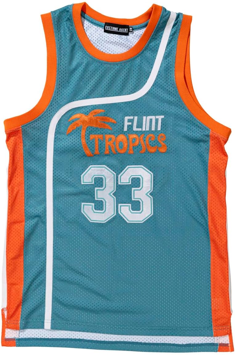 Flint Tropics Basketball Replica Green Jersey #33 Moon Halloween Costume Cosplay