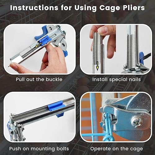 Miniatura 5 de Alicates de anillo de uñas tipo M, abrazadera de jaula multifunción con clips en M para fijación de vallas, instalación de tapicería, jaulas de