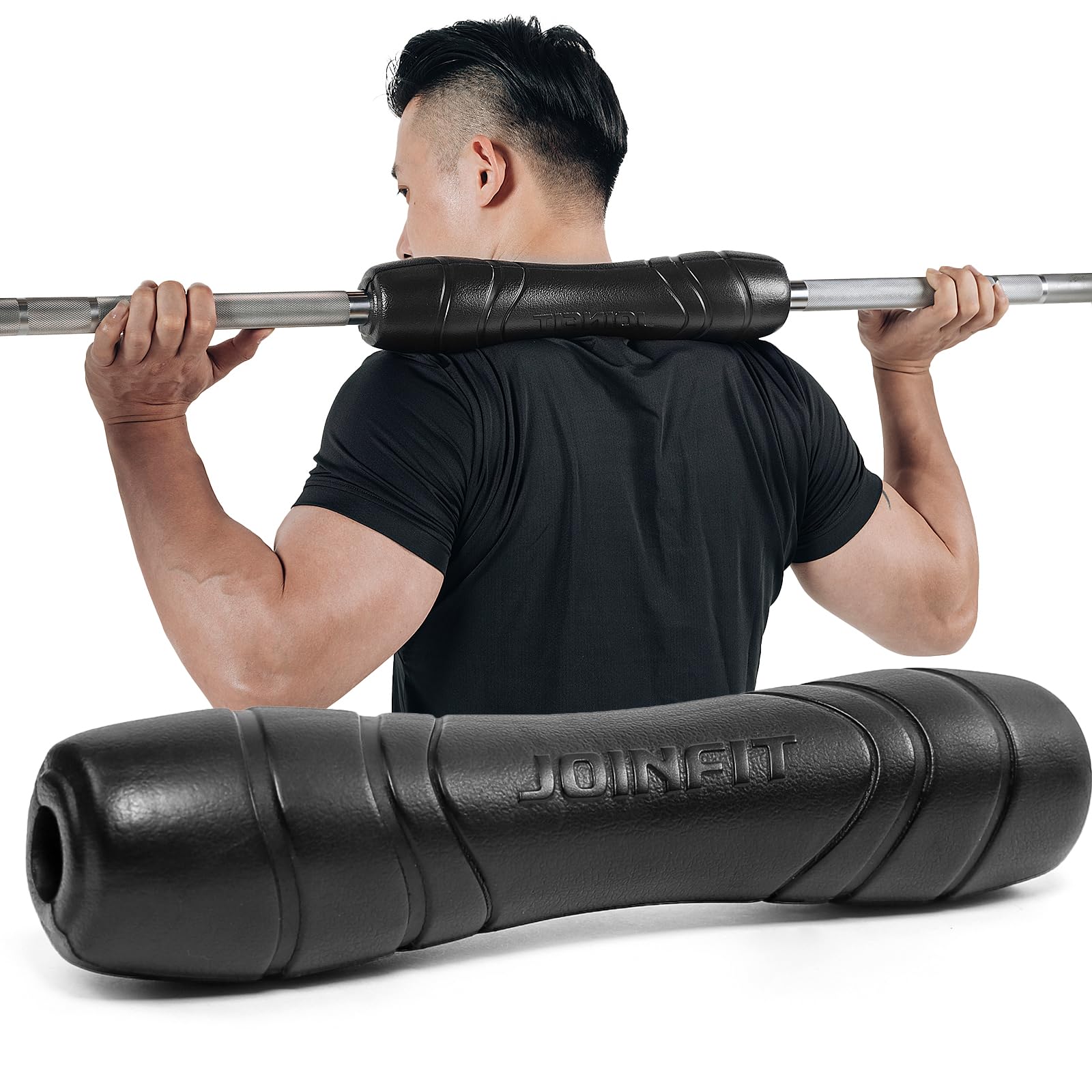 Barbell Pad Squat Pad, Squat Bar Pad, Barbell Hip Thrust Pad, Neck Pad for Squat Bar, Bar Pad for Squats, Lunges, Hip Thrusts, Weight Lifting, Bar Pad for Olympic Or Standard Bars (Black)