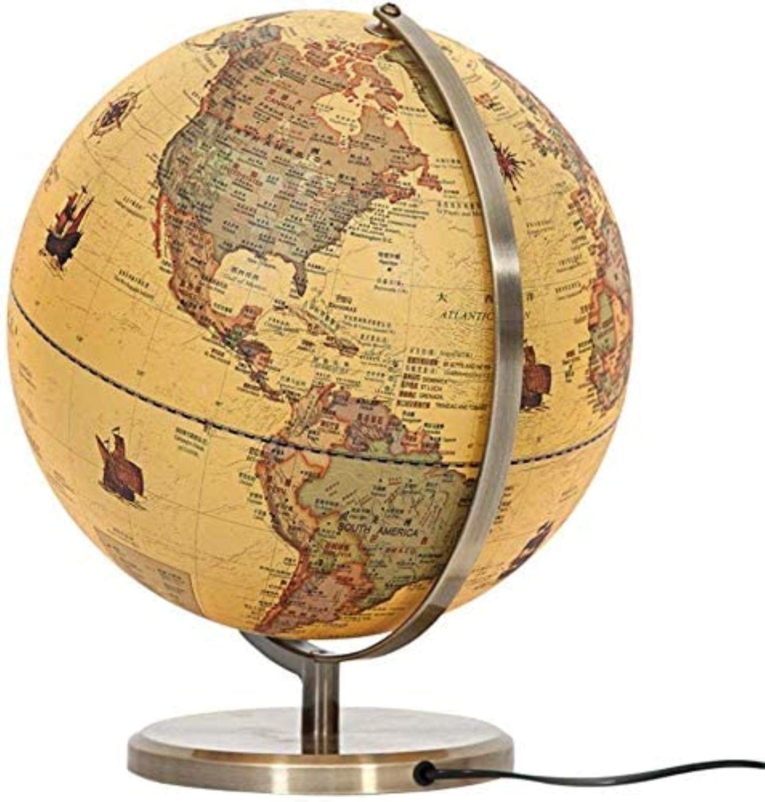 Globus świata dla dzieci, podświetlany Wbudowana dioda LED do oświetlania nocnego widoku Globe Lampa do domowego biura na biurko Ozdoby w postaci kuli ziemskiej