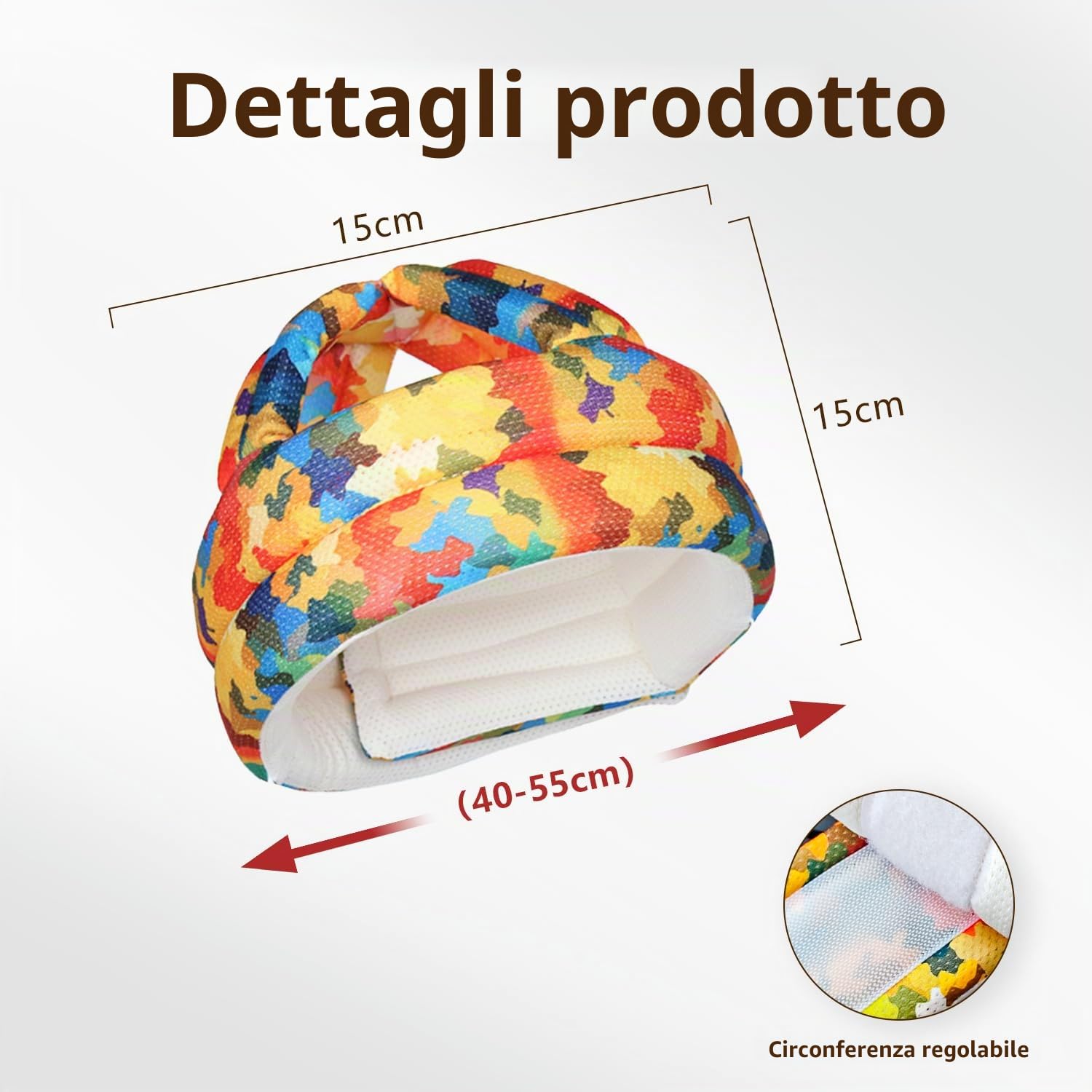Caschetto Primi Passi Casco Bambini 6-36 Mesi Neonato Colore Foglia D'acero