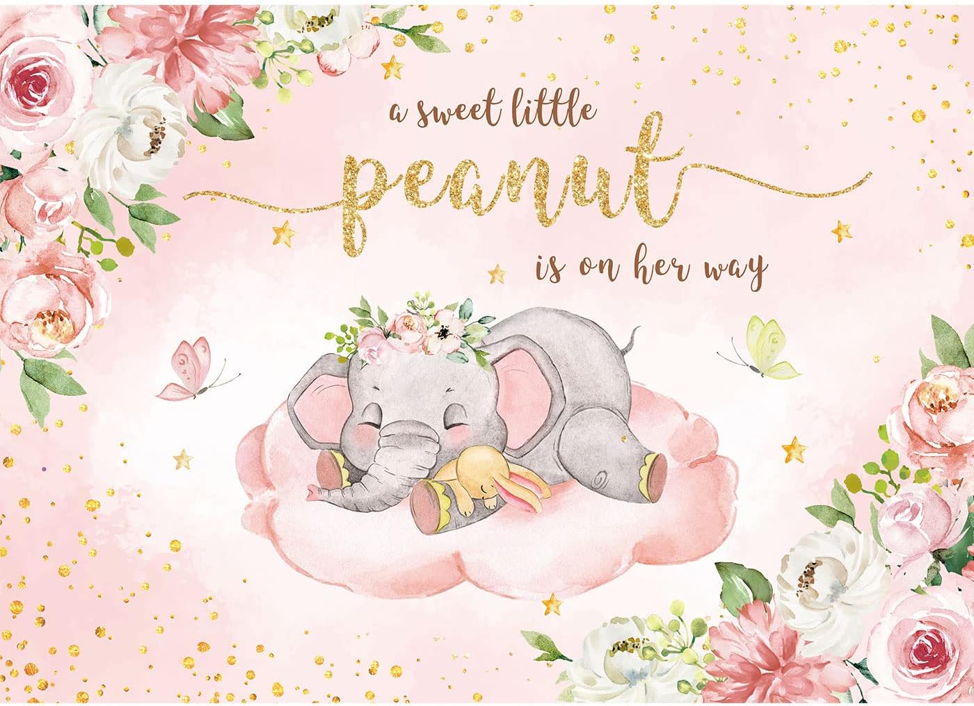 Maijoeyy 7x5ft A Sweet Little Peanut Baby Shower Backdrop