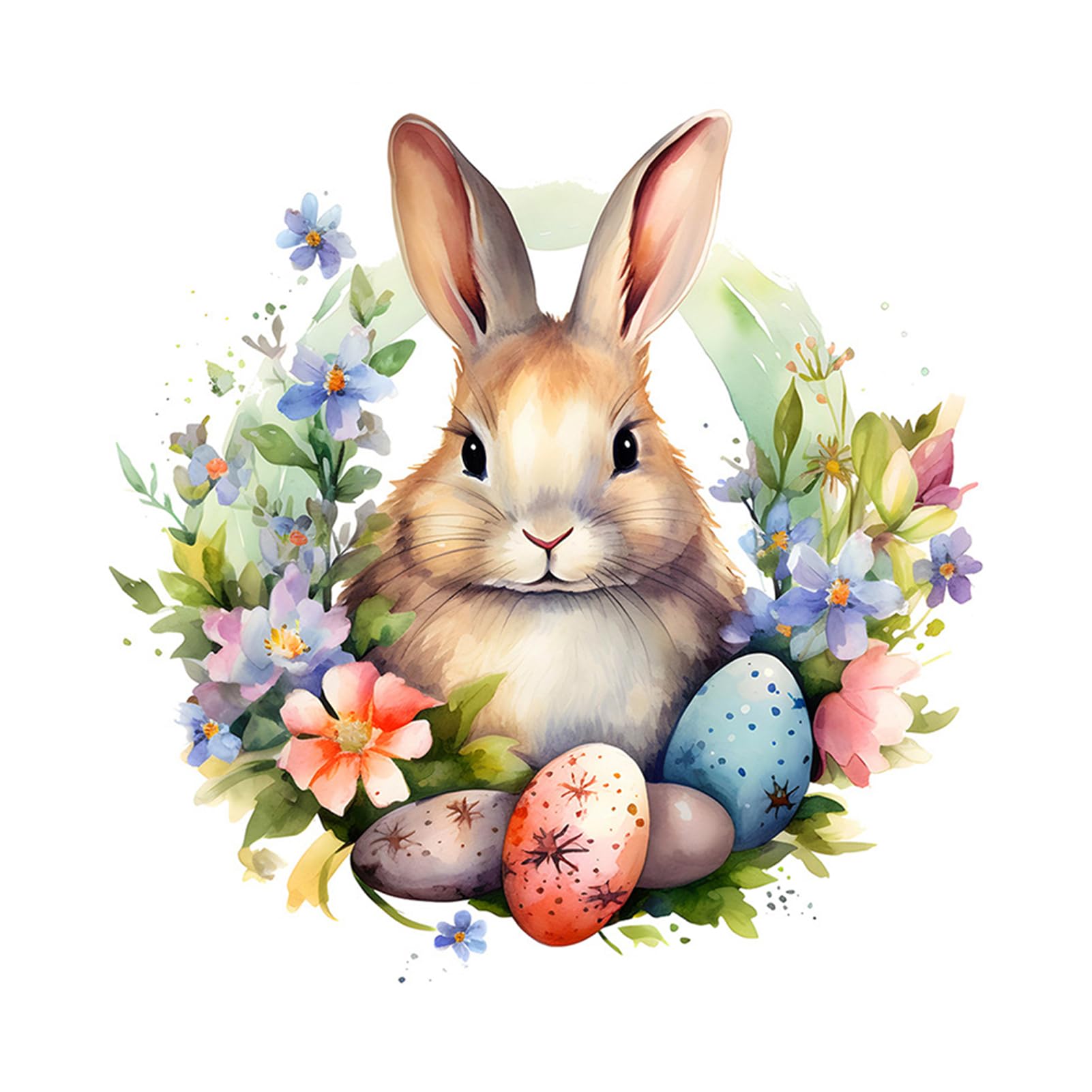 Easter Bunny Sticker, Happy Easter Bunny Stickers, Happy Bunny Toilet Stickers, Easter Bunny Door Stickers, Floral Easter Decor Stickers, Toilet Decor Stickers for Wall Tile Toilet Seat Door
