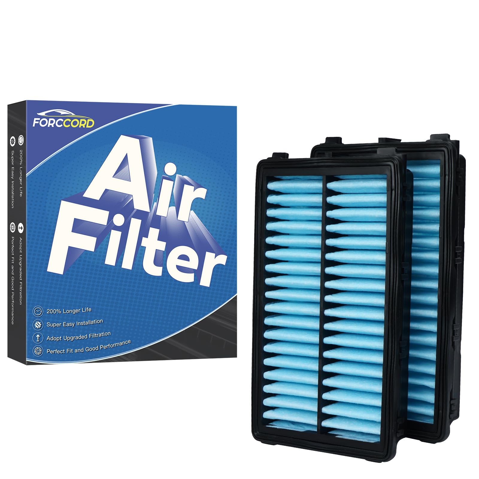Forccord 2-Pack Engine Air Filter Fits for 2026-22 Hyundai Tucson (Not for hybrid), 23-21 Santa Fe, 26-20 Sonata, 26-22 Santa Cruz, 26-21 Kia K5, 26-