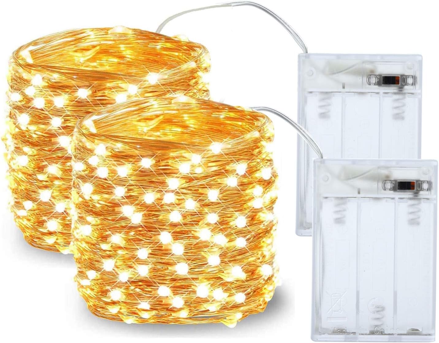 Amazon.com: JMTGNSEP 2 Pack LED String Light, Mini Battery Operated ...