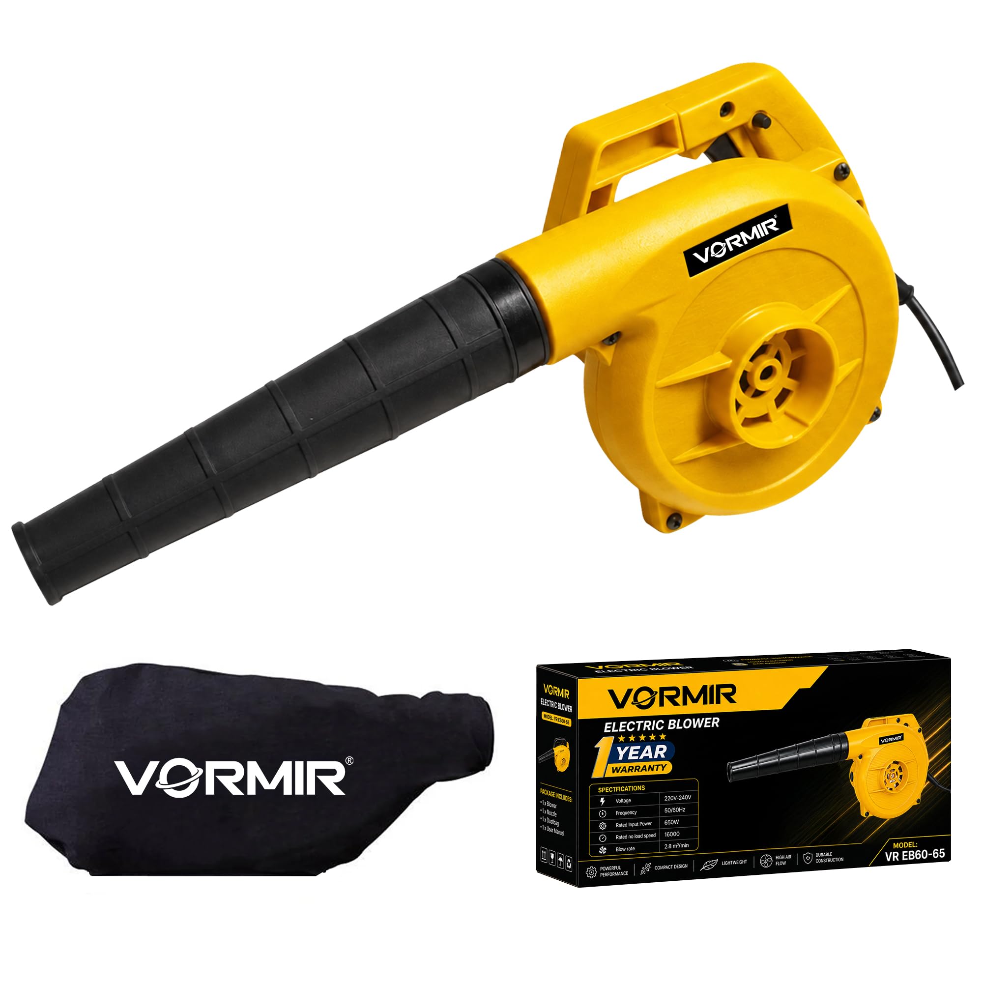 VORMIR VR EB60-65 Electric Blower 650W | 16000RPM High Speed Air Blower | 2.8m³/min Air Flow for Dust Removal & Cleaning Applications-image-11